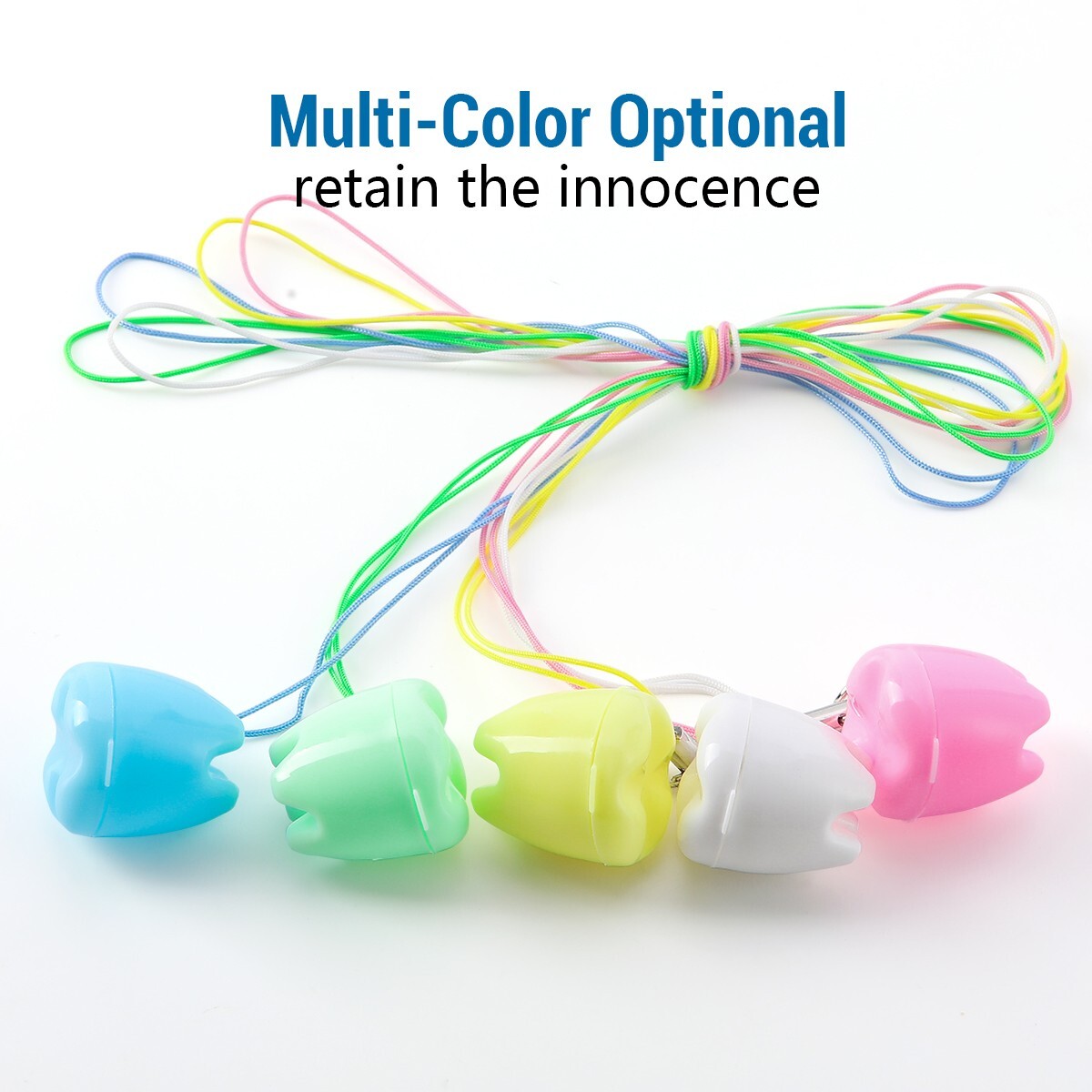 50 Pcs Dental Baby Teeth Storage Boxes Tooth Shape Holder Organizer Mixed Color