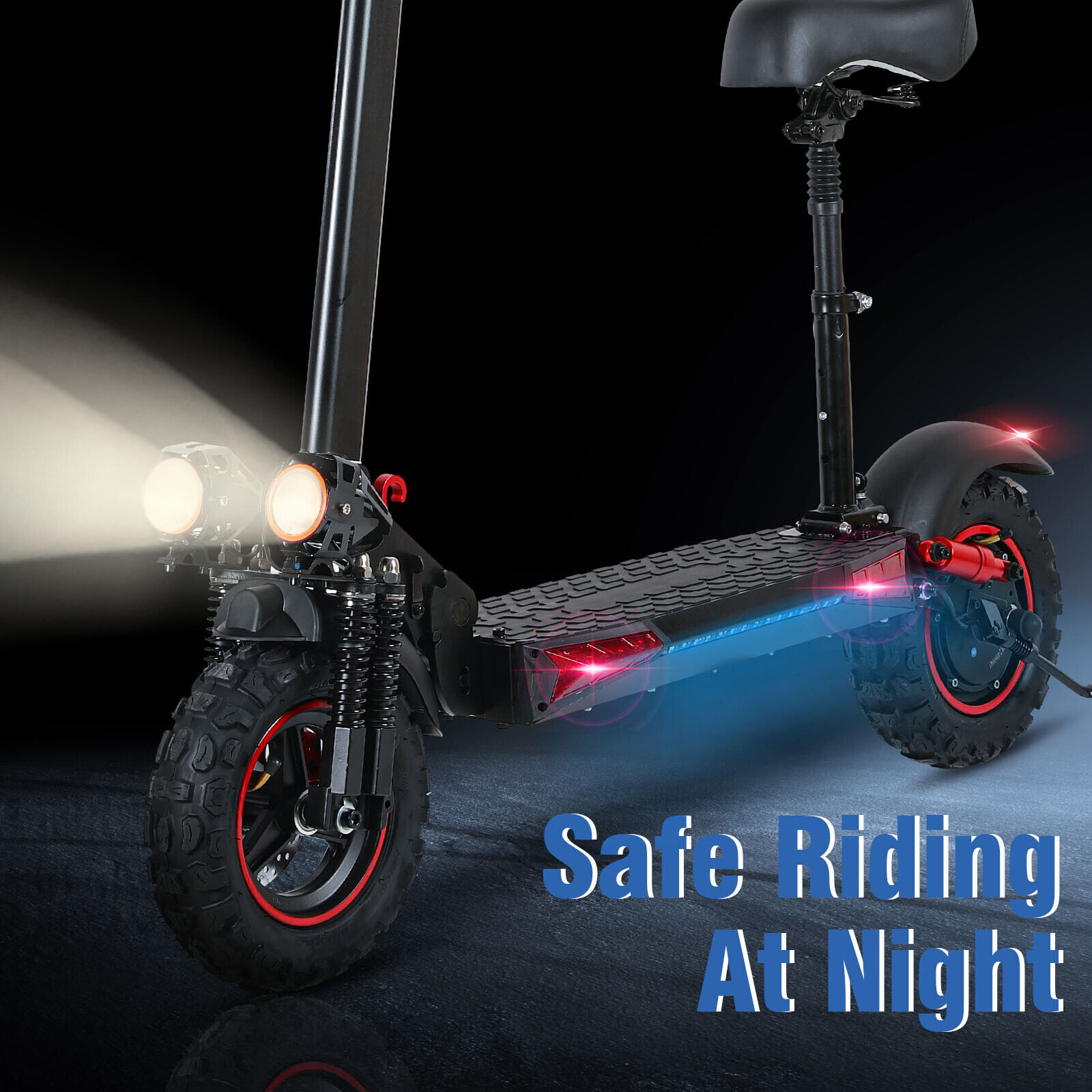 48v 1200W Electric Scooter For Adult 11"Off Road Fat Tires Fast Speed USA MAX x6