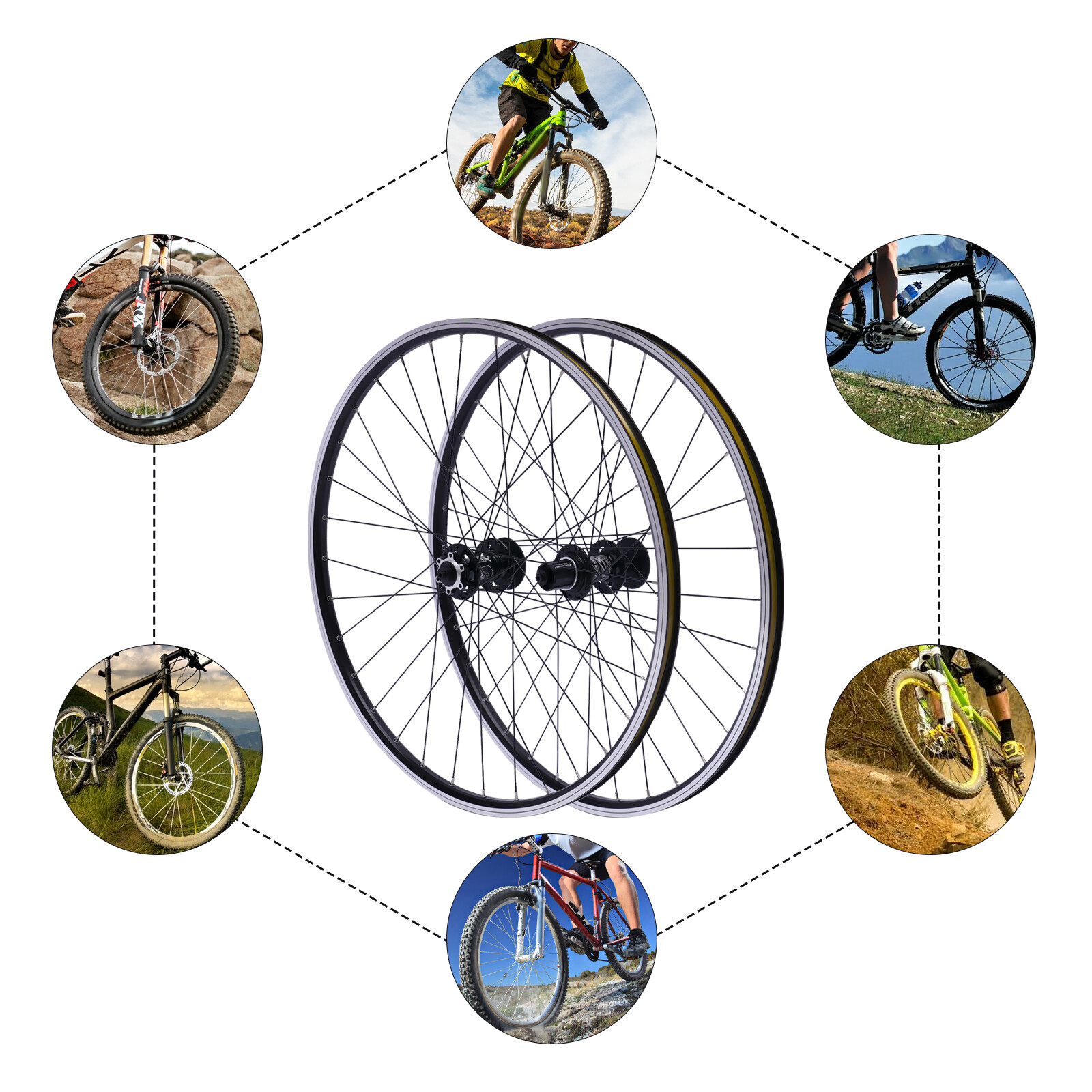 27.5 Inch Mountain Bike Wheelset Aluminum Alloy Rim Disc Brake MTB Wheelset USA