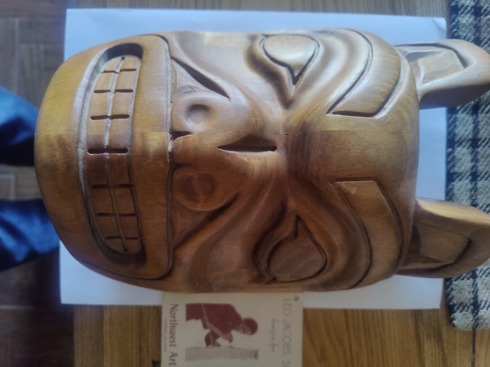 NORTHWEST COAST BEAR MASK BY MASTER CARVER LEO JACOBS SR.