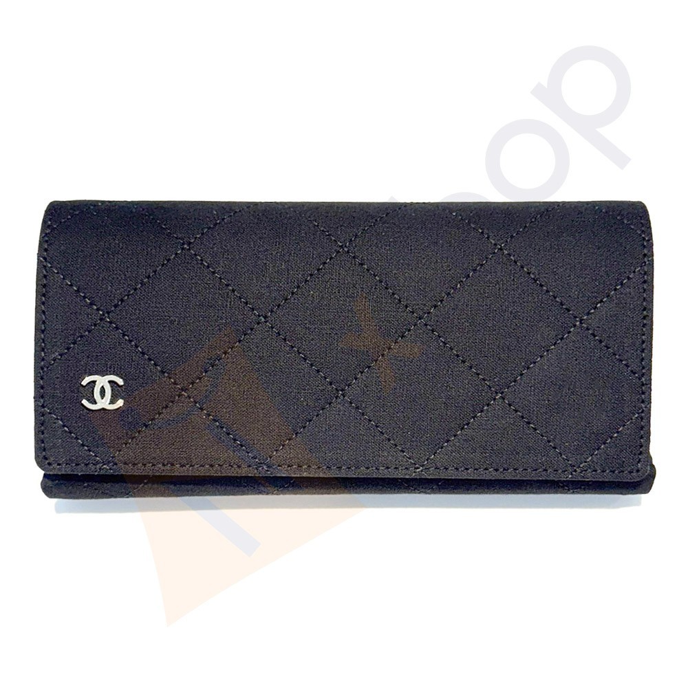 CHANEL Soft Quilted Fabric Black Case for Sunglasses Eyeglasses w/ Cloth & Box