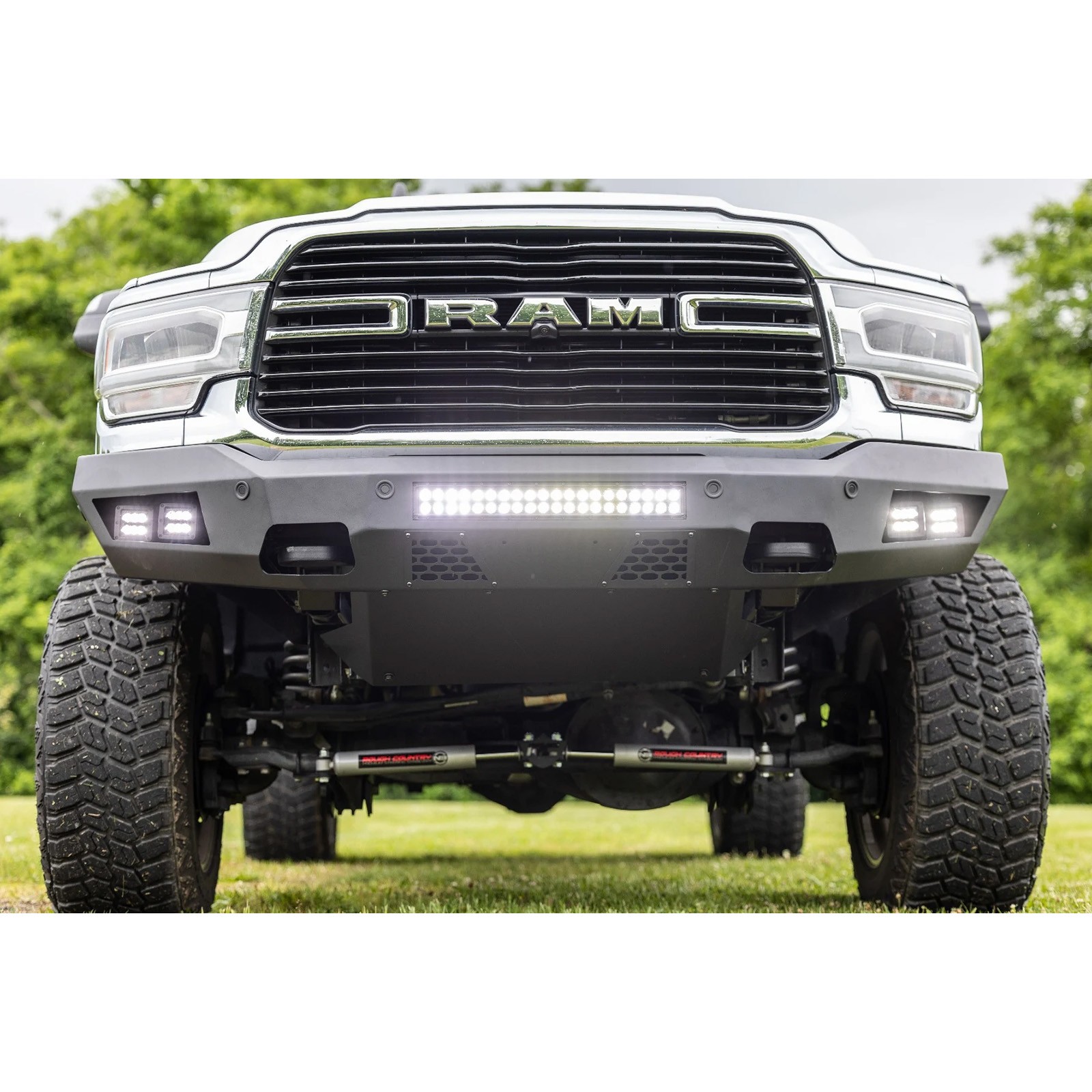 Rough Country N3 Dual Steering Stabilizer for Ram 2500 3500 4WD 2.5" Front Lift