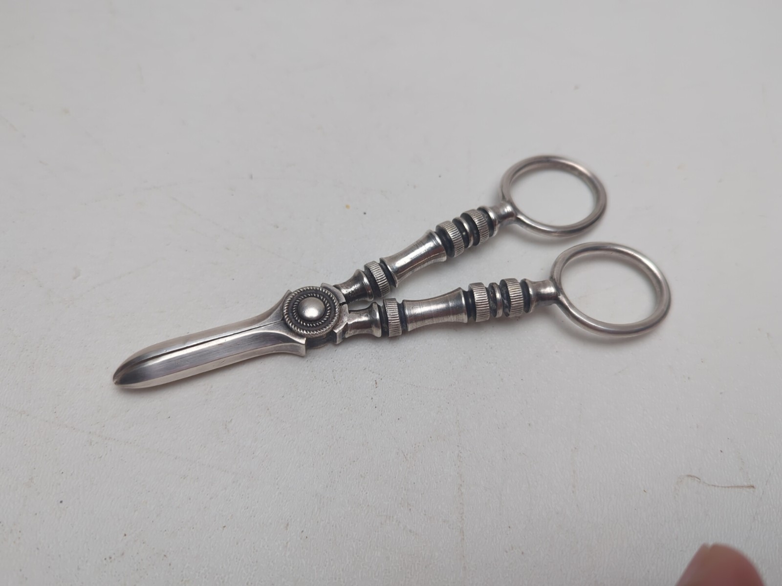 Antique Silver Grape Scissors Shears - Marked England