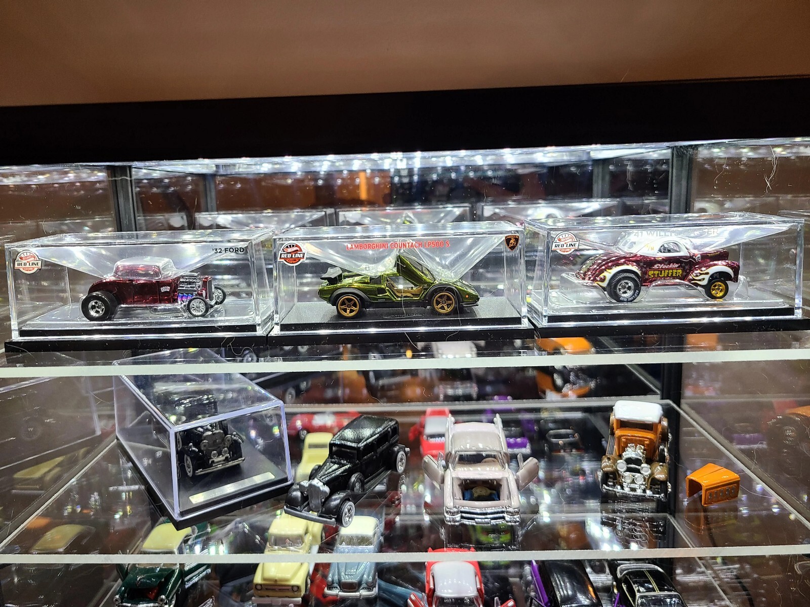 Car Display Case 4 Tier Acrylic LED Light 1/18 Model 1/24 Diecast 1/64 Cabinet