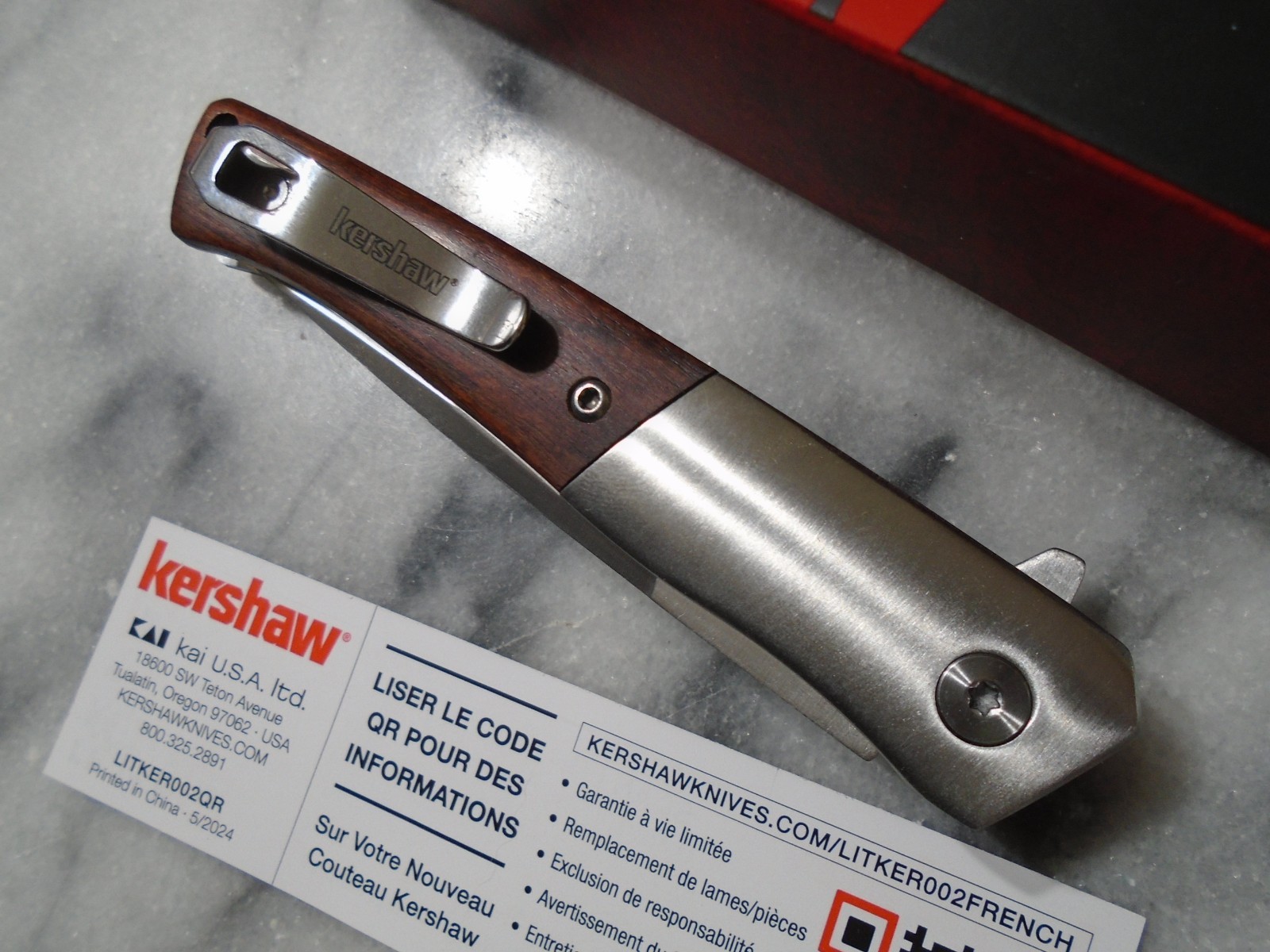 Kershaw Enhance Assisted Open Pocket Knife 8Cr13MoV Fancy Wood Folder 1419 New