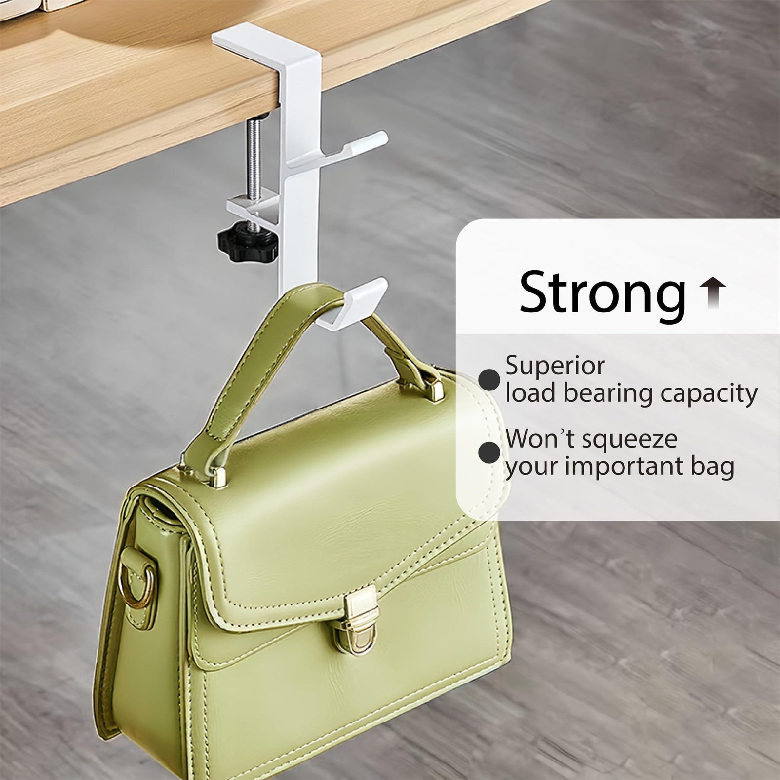 Ctgsas Adjustable Hook for L Shaped Gaming Desk, Under Onesize, White