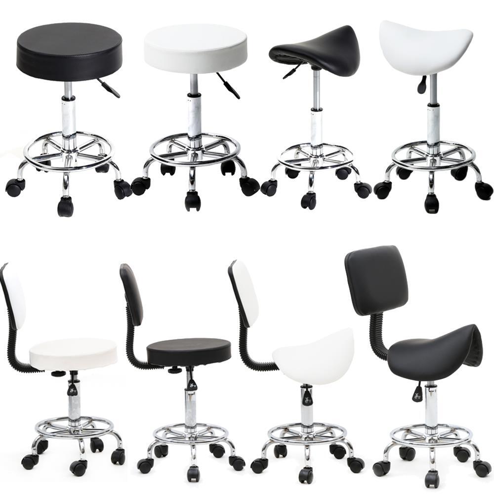 Hydraulic Saddle Rolling Clinic Spa Massage Stool Salon Chair with Backrest