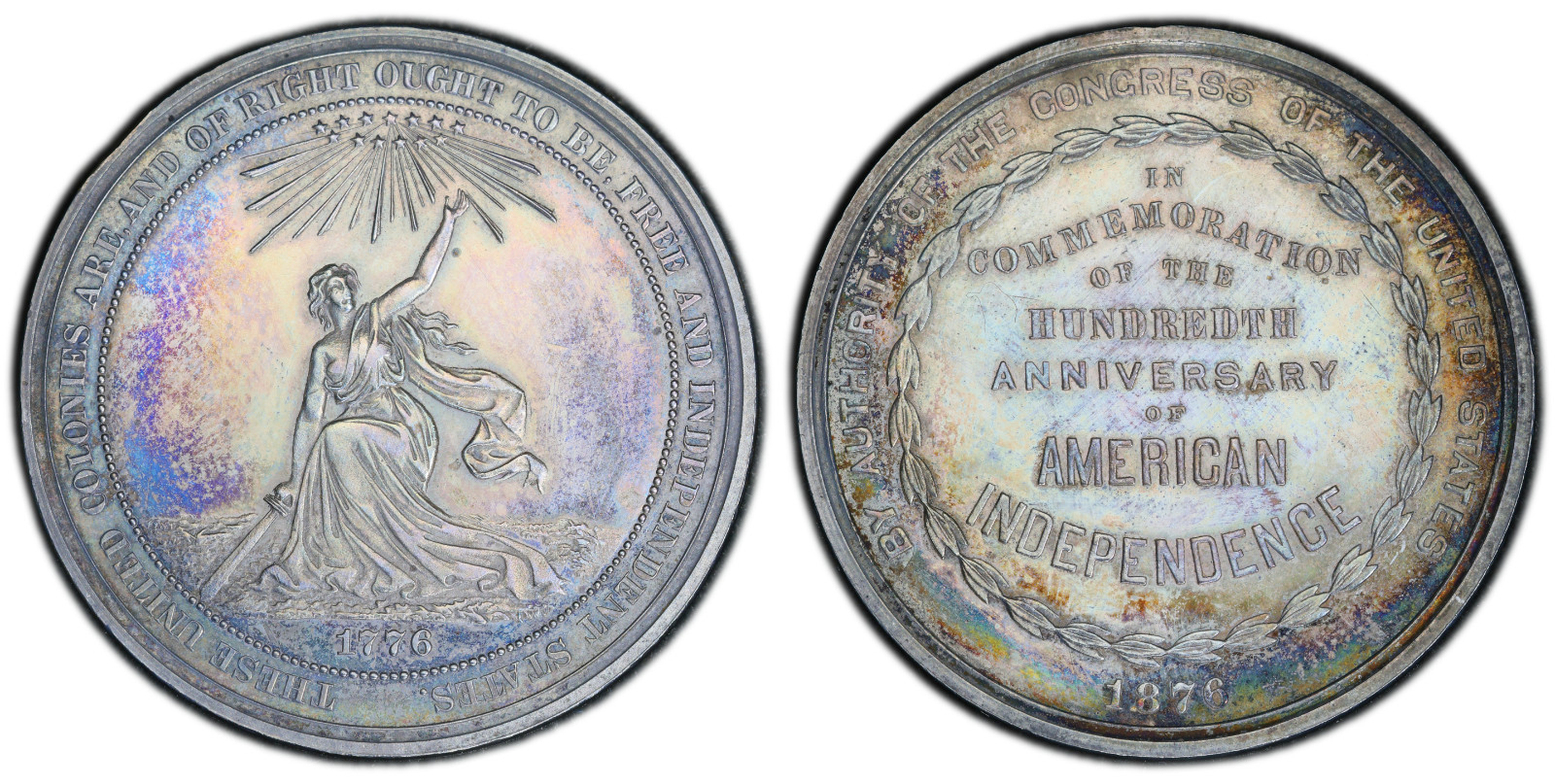 1876 PA HK-20 SO-CALLED DOLLAR OFFICIAL MEDAL U.S. CENTENNIAL EXPO PCGS MS63