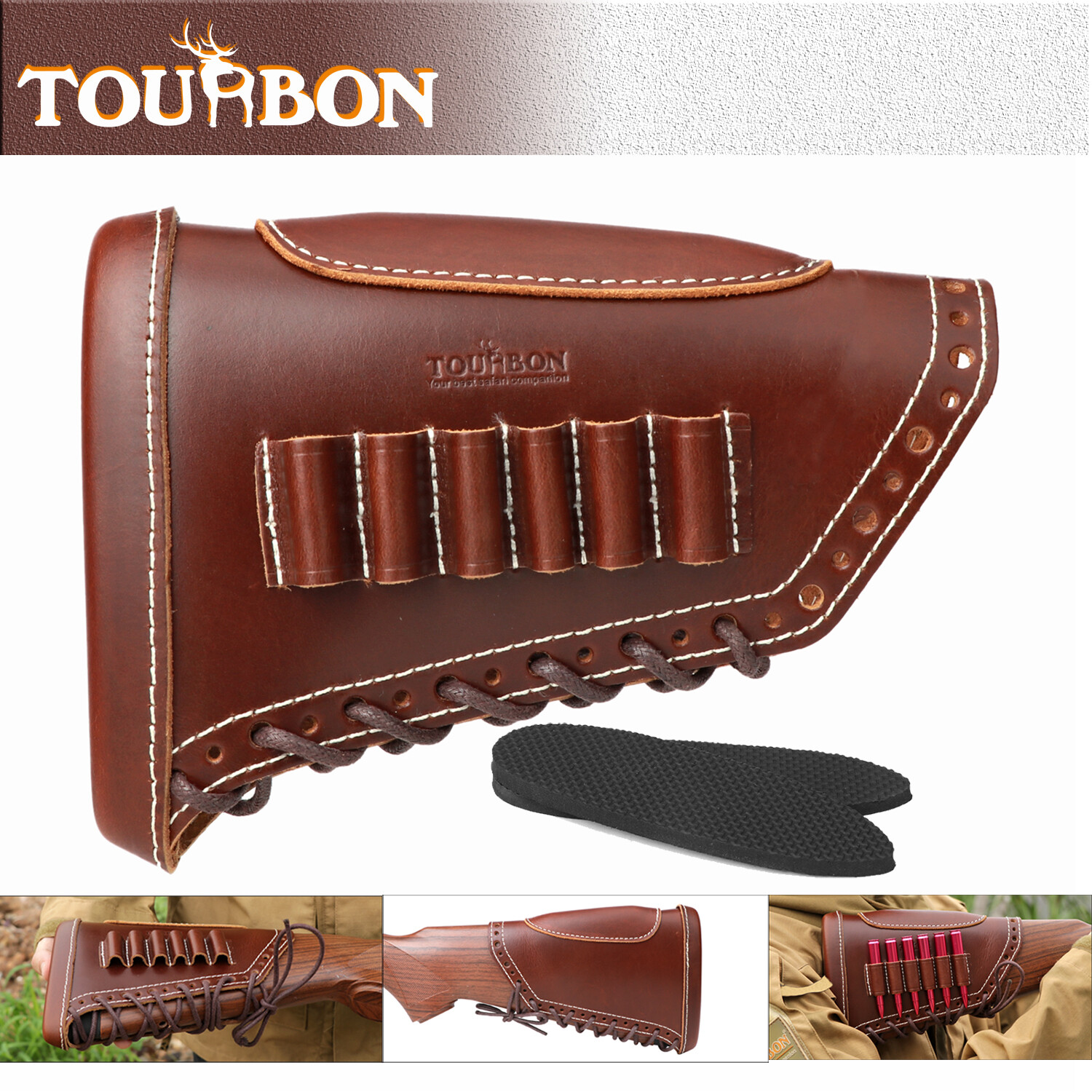 Tourbon Shooting Recoil Pad Rifle Cheek Rest Riser Gun Ammo Hold Buttstock Cover
