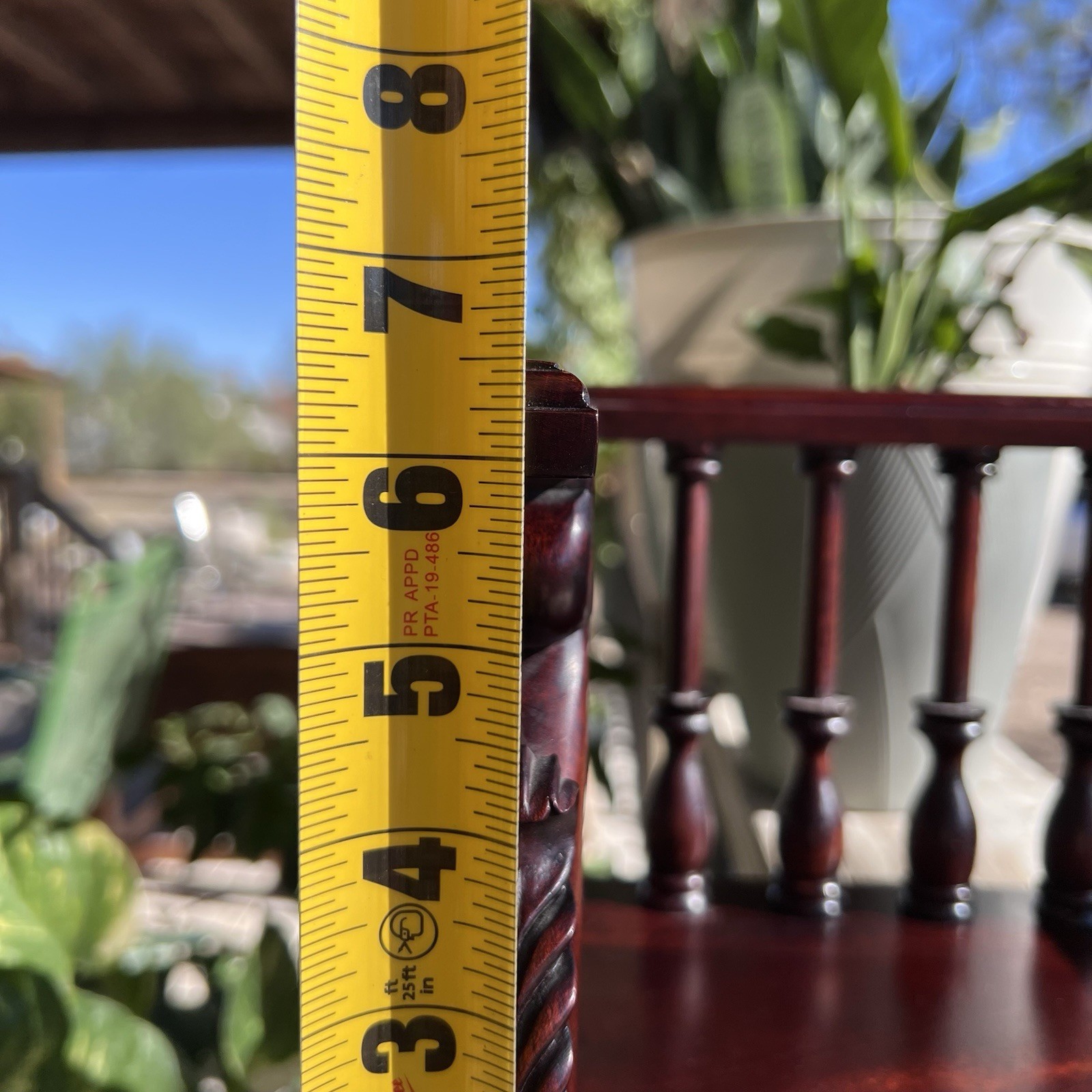 Vintage | Mahogany Carved Desk Trough | Wooden Book Stand Holder | 16.75"