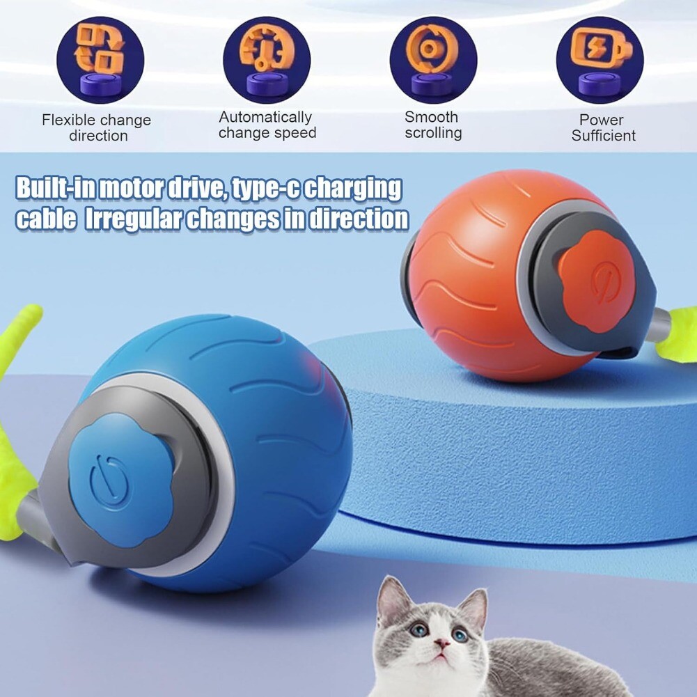 2PCS Speedy Tail 2.0, Speedy Tail Cat Toy, Interactive Cat Toy for Indoor Cats