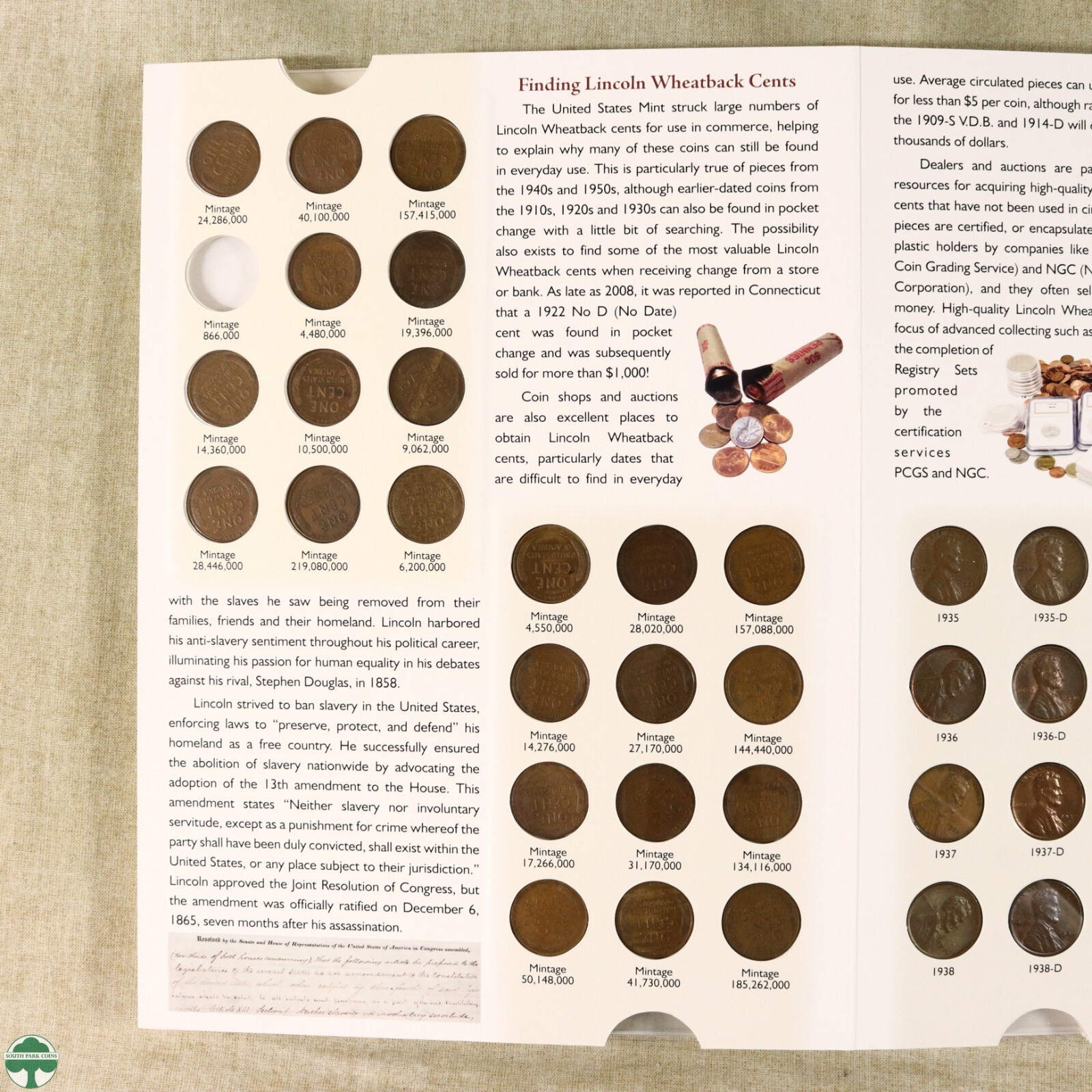 1909-1958 Lincoln Wheat Cent Coin album filled VF/UNC Excluding Five Coins