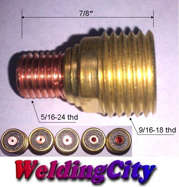 WeldingCity® 5-pk Gas Lens Collet Body 45V45 1/8" for TIG Welding Torch 9/20/25