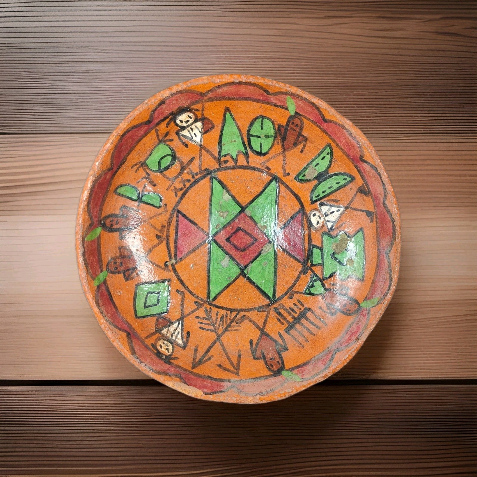 Pamunkey Indian Reservation 6“ Pottery Plate "Laughing Water" Signed READ SEE