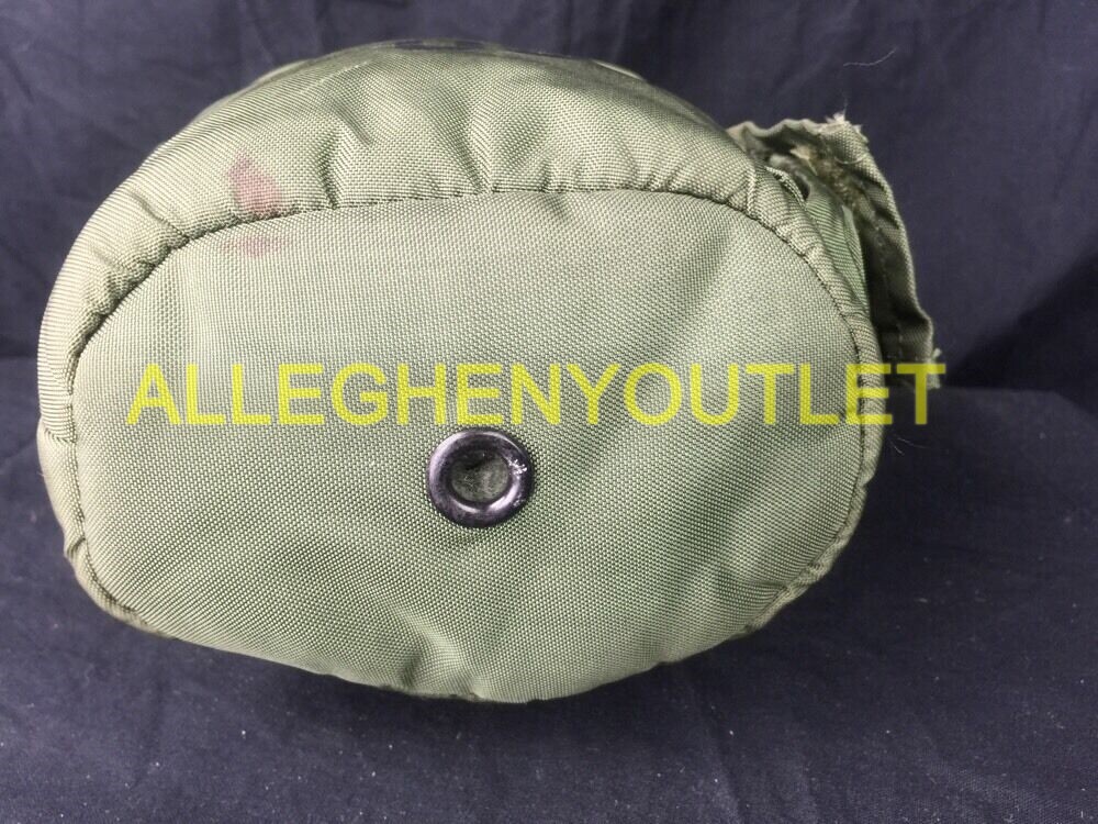 NEW 1QT Canteen & USED Cover Pouch LC2 1 Quart OD Green with 2-ALICE Clips SET