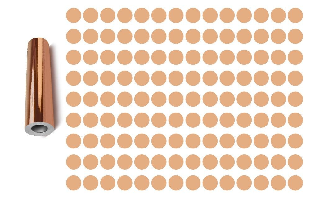 Dots Round Vinyl Color Coded Inventory Label Chrome Rose Gold 1/4 Inch Stickers
