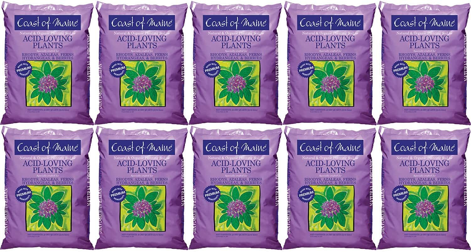 Coast of Maine Organic Potting Soil for Acid Loving Plants, 20 Qt Bag (10 Pack)