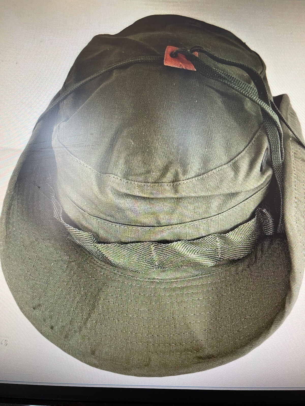 US VIETNAM ERA OD JUNGLE BOONIE HAT 67/8 OG/107 NEW W MOSQUITO NET New.