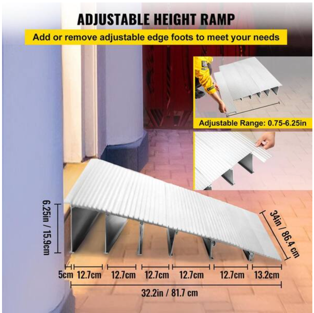 Rise threshold Wheelchair, walkers ramp Mobility aids, Heavy-duty,Sturdy