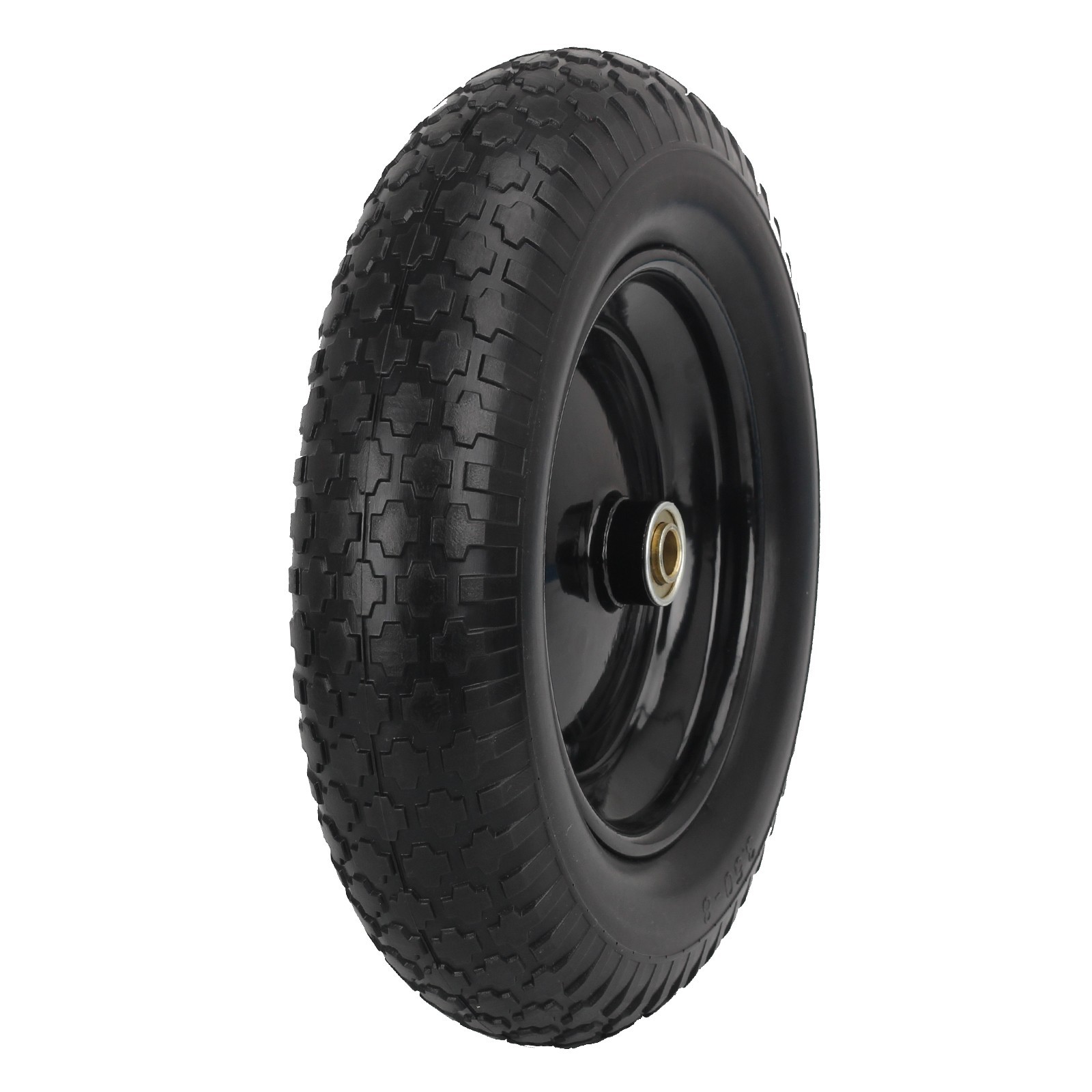 14.5 x 3.50-8 Flat free Tire & Wheel for Wheelbarrow Garden Wagon Trolley Cart