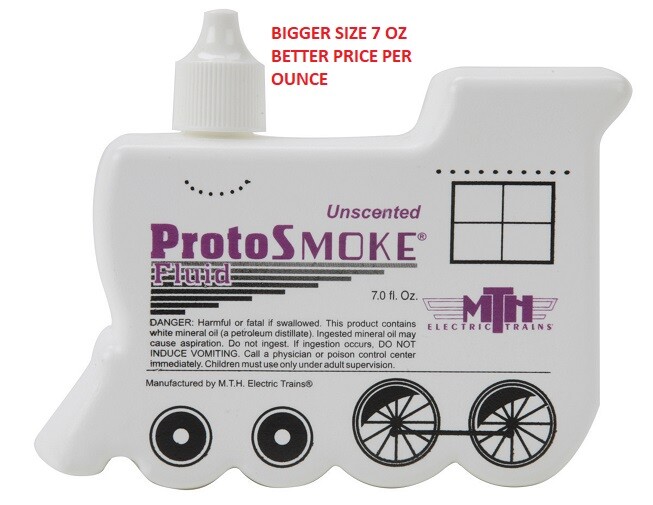 MTH-LIONEL SMOKE FLUID 60-1045 UNSCENTED 7 OZ BIGGER SIZE BETTER VALUE NEW