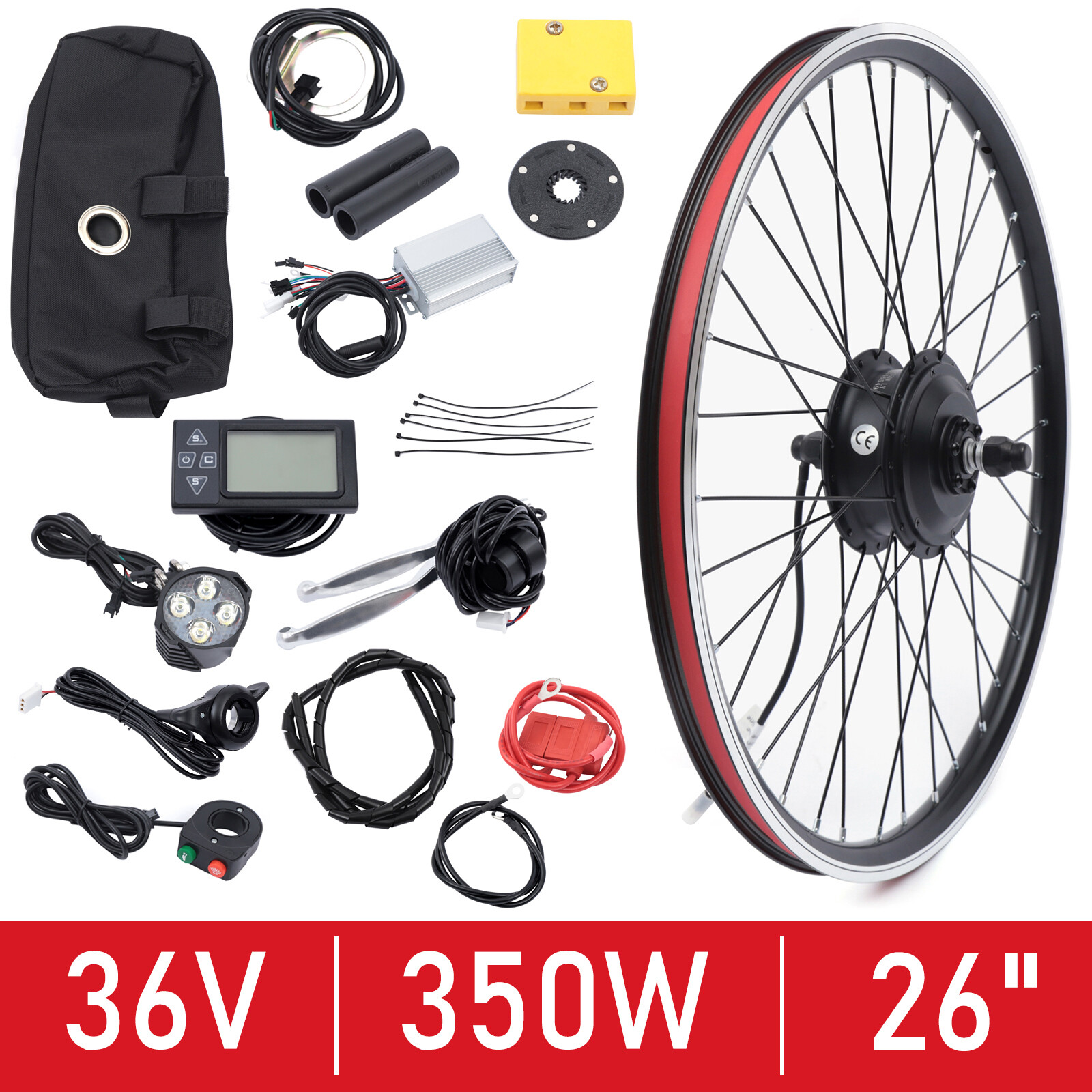 26 inch Front Wheel E-Bike Electric Bicycle Conversion Kit 36V 350W Hub Motor