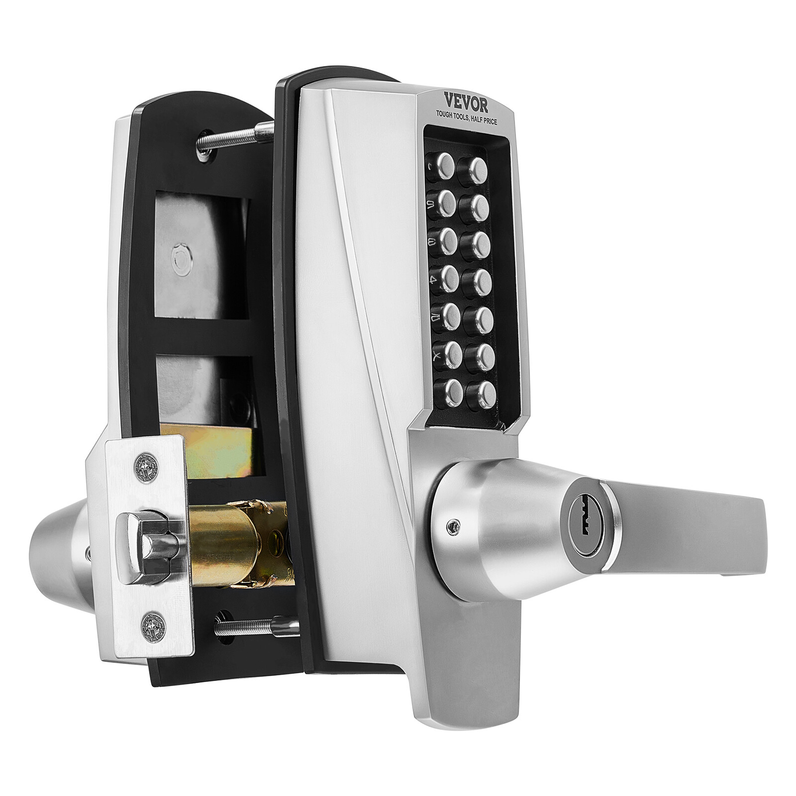 Mechanical Keyless Entry Door Lock 14 Key Mechanical Door Lock with Key for Home