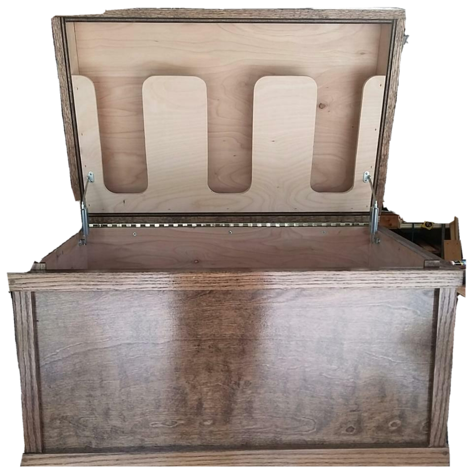 Tack Trunk w/bandage lid, brush tray/ stained dark walnut, Free Shipping!