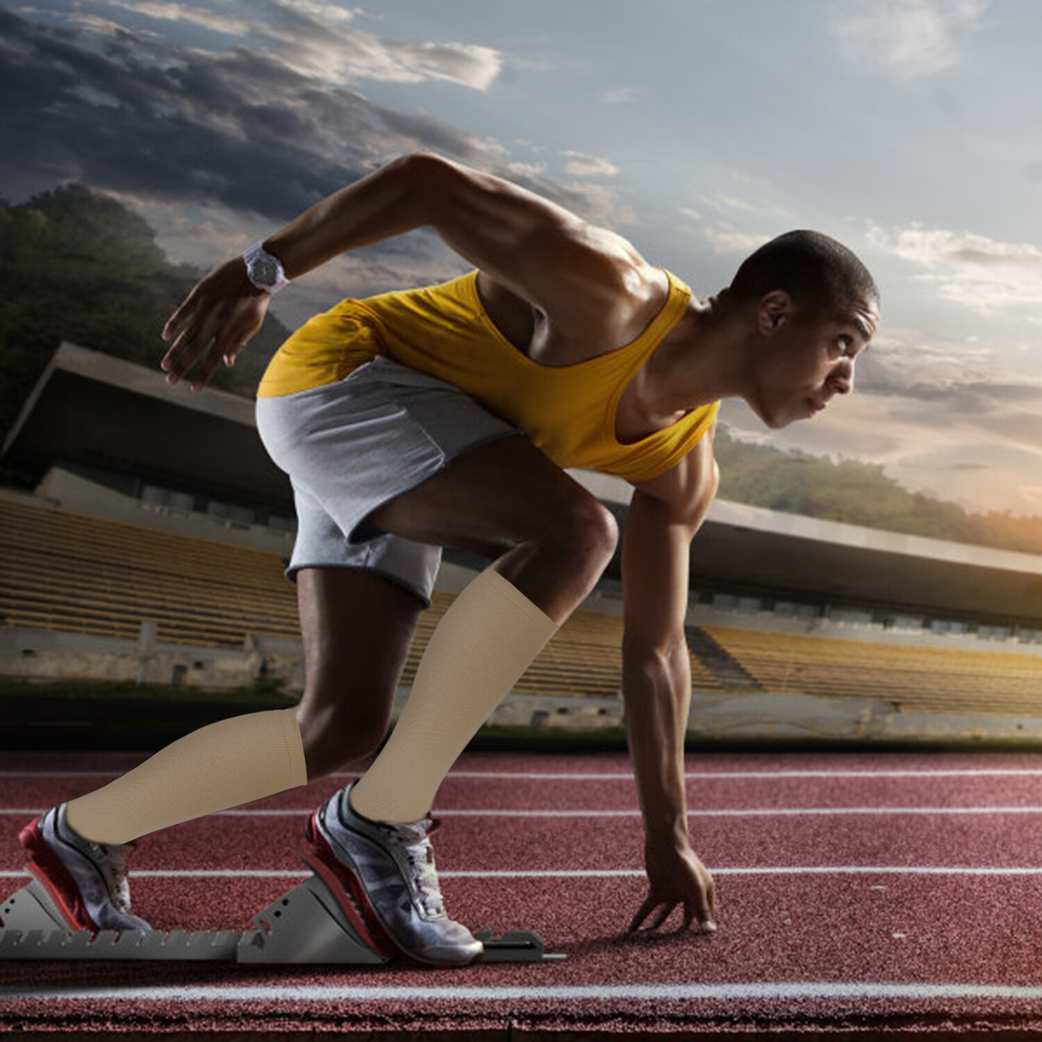 Nylon Zipper Compression Socks Support Graduated Stockings Mens Womens 20-30mmHg