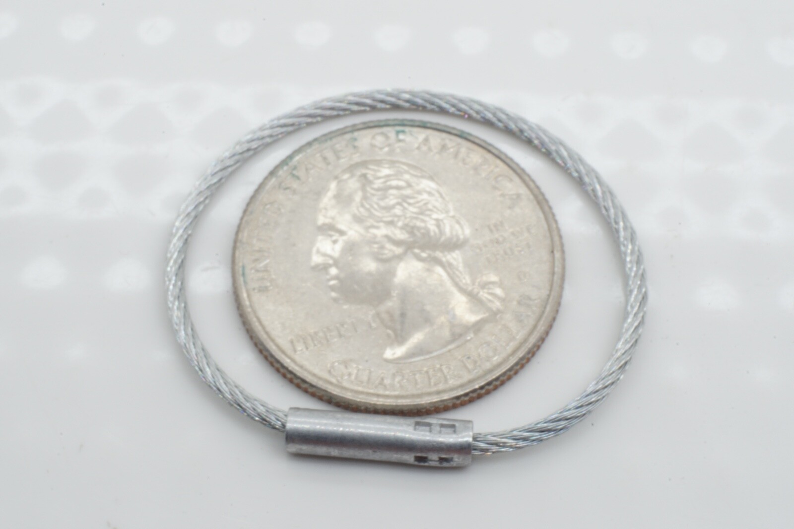 Pack of 50 Tamper-Proof Security Cable Key Ring Permanent Crimp Crimped 1-1/4"