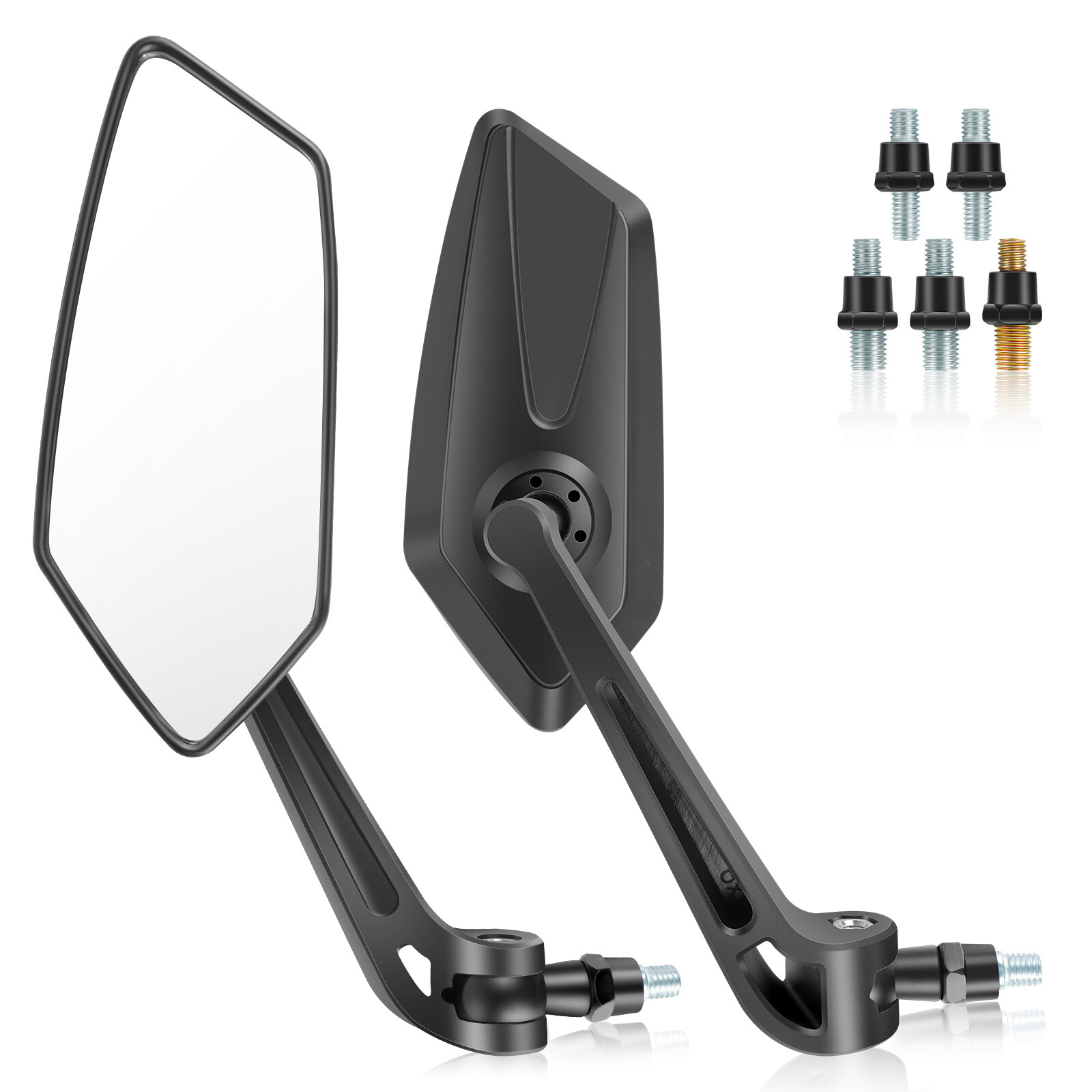 Universal Motorcycle Rearview Wing Mirrors 8mm/10mm For Honda Yamaha Suzuki ATV