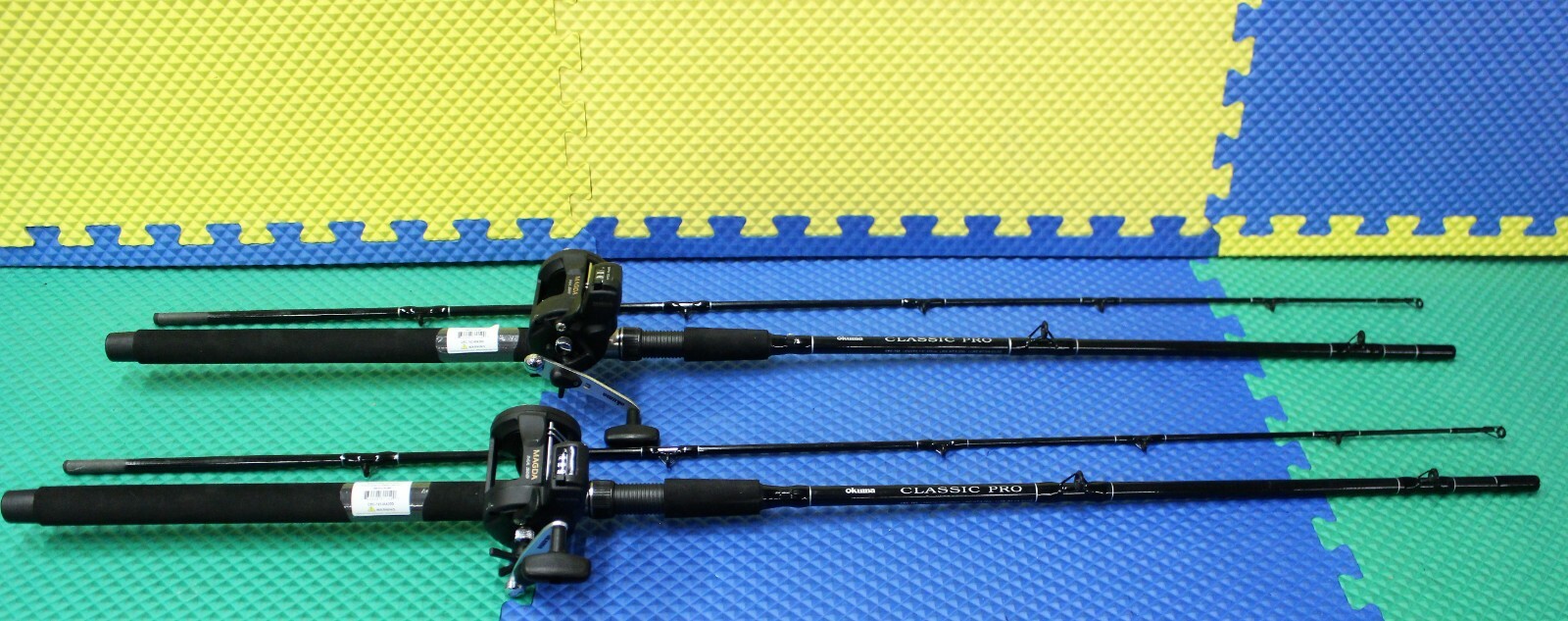 Okuma Classic Pro Black 7' 6" Line Counter Trolling Combo CPC-762-MA 20D 2 PACK!