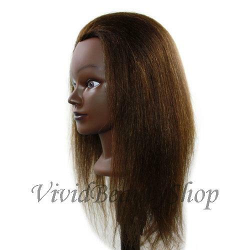 Afro American Cosmetology Mannequin Human Hair Hairdresser Manikin Wig Head