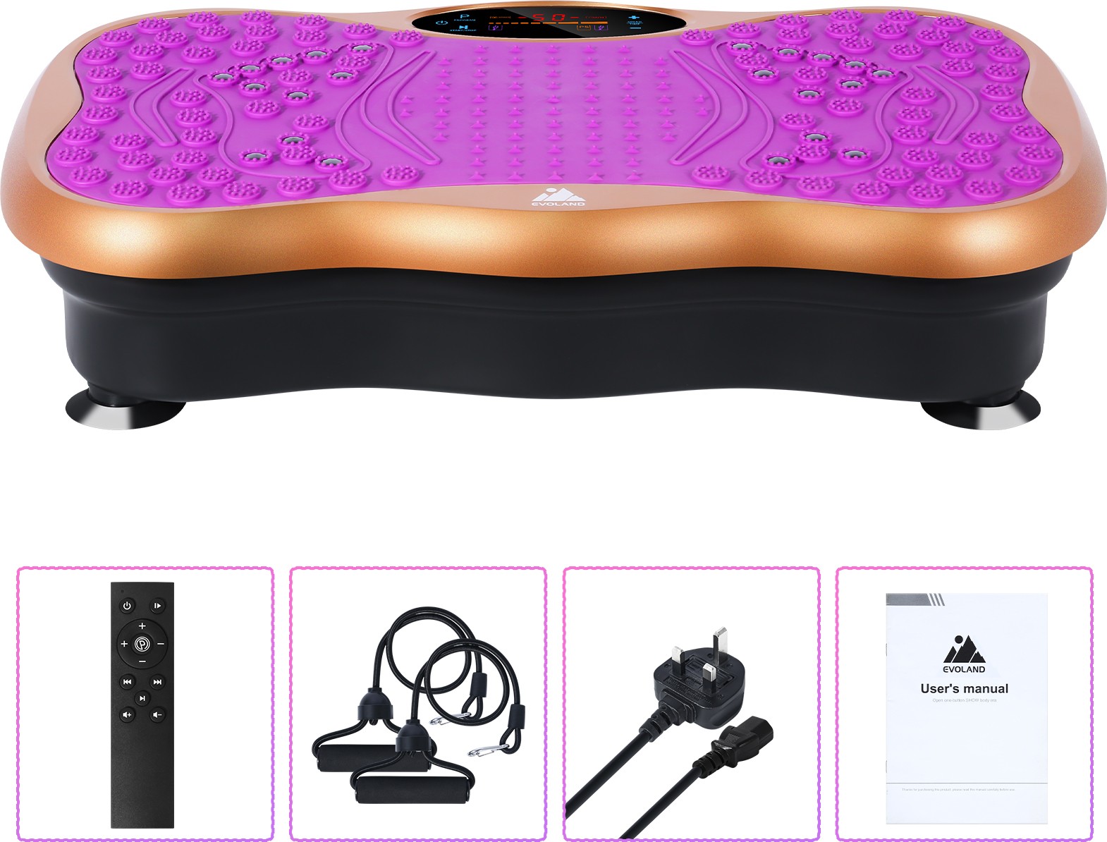 Vibration Plate Exercise Machine Whole Body Vibrating Platform Bluetooth Remote