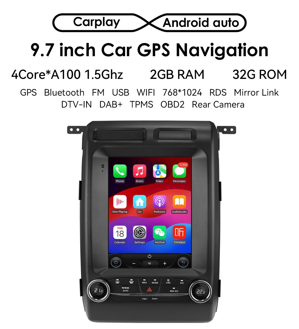 For Ford F150 2009-2014 9.7" Android 14 Carplay Car Stereo Radio GPS Navi 2+32GB