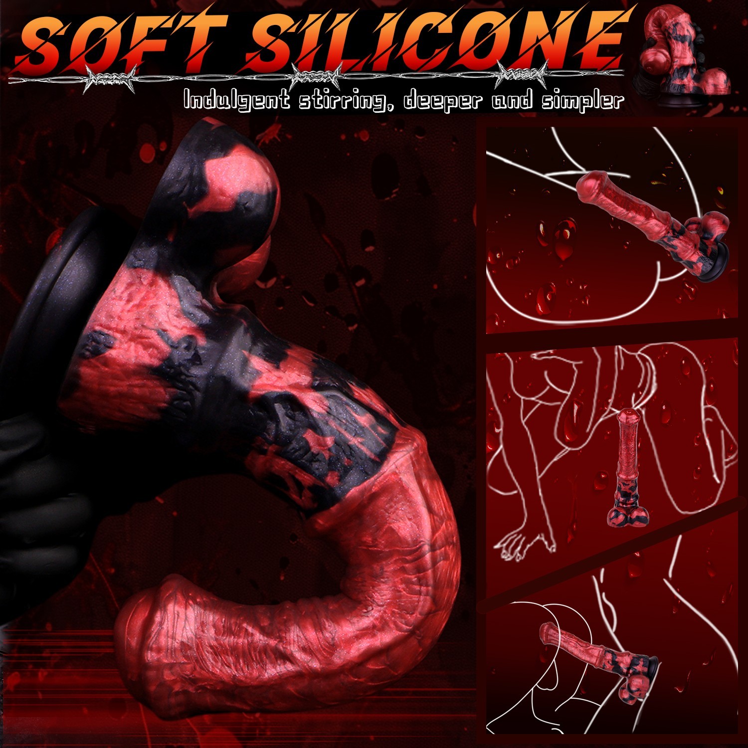 Silicone Fantasy Long Dildo With Suction Cup Realistic Penis Butt Plug Sex Toys