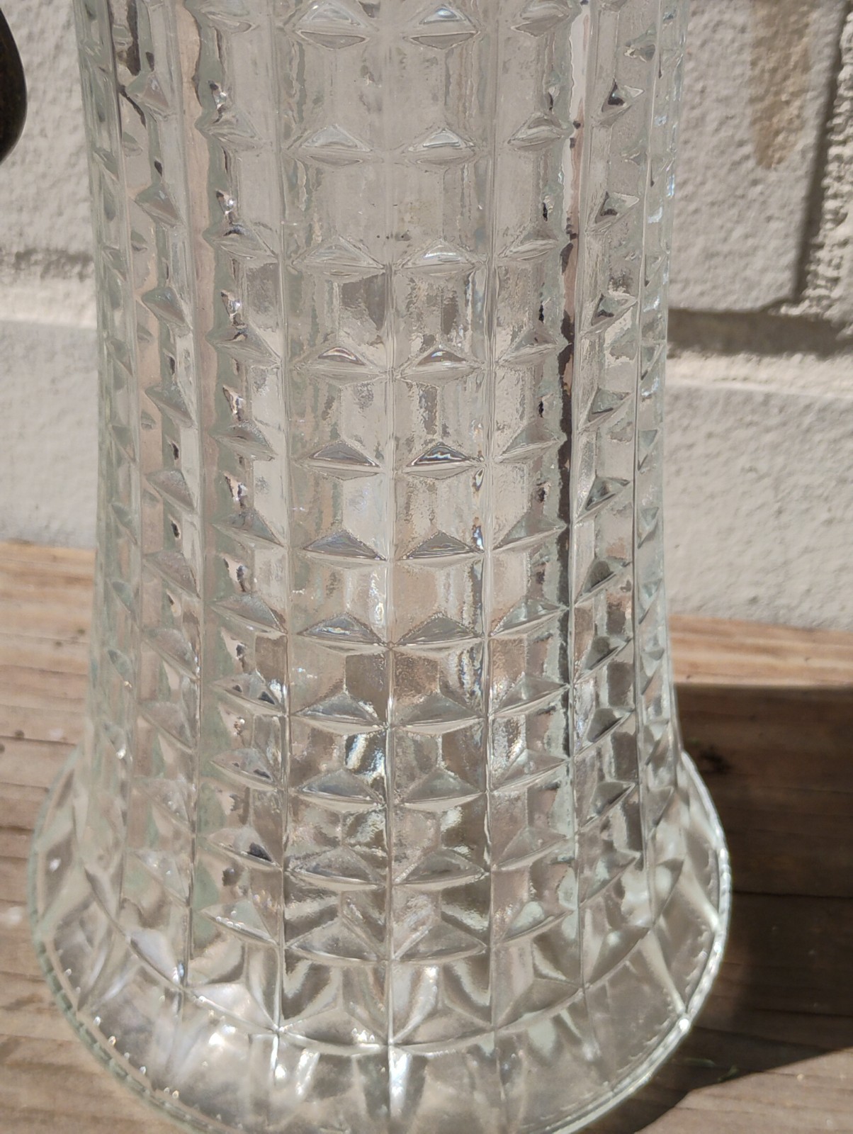 Antique Victorian Style Italian Crystal/Silverplate Decanter Claret Jug Pitcher