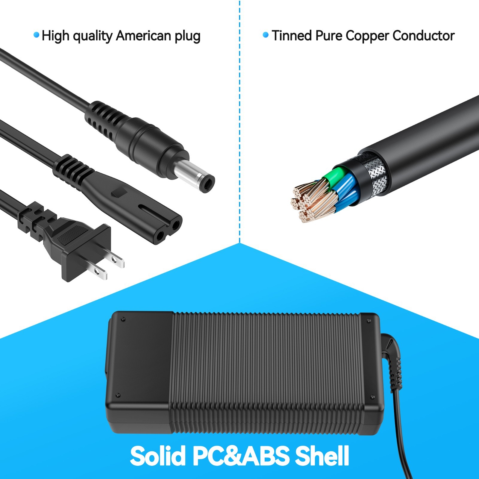 42V 2A Charger for GOTRAX GXL V2,Apex,G4,G3,G2,Glider,XR Elite,XR Ultra