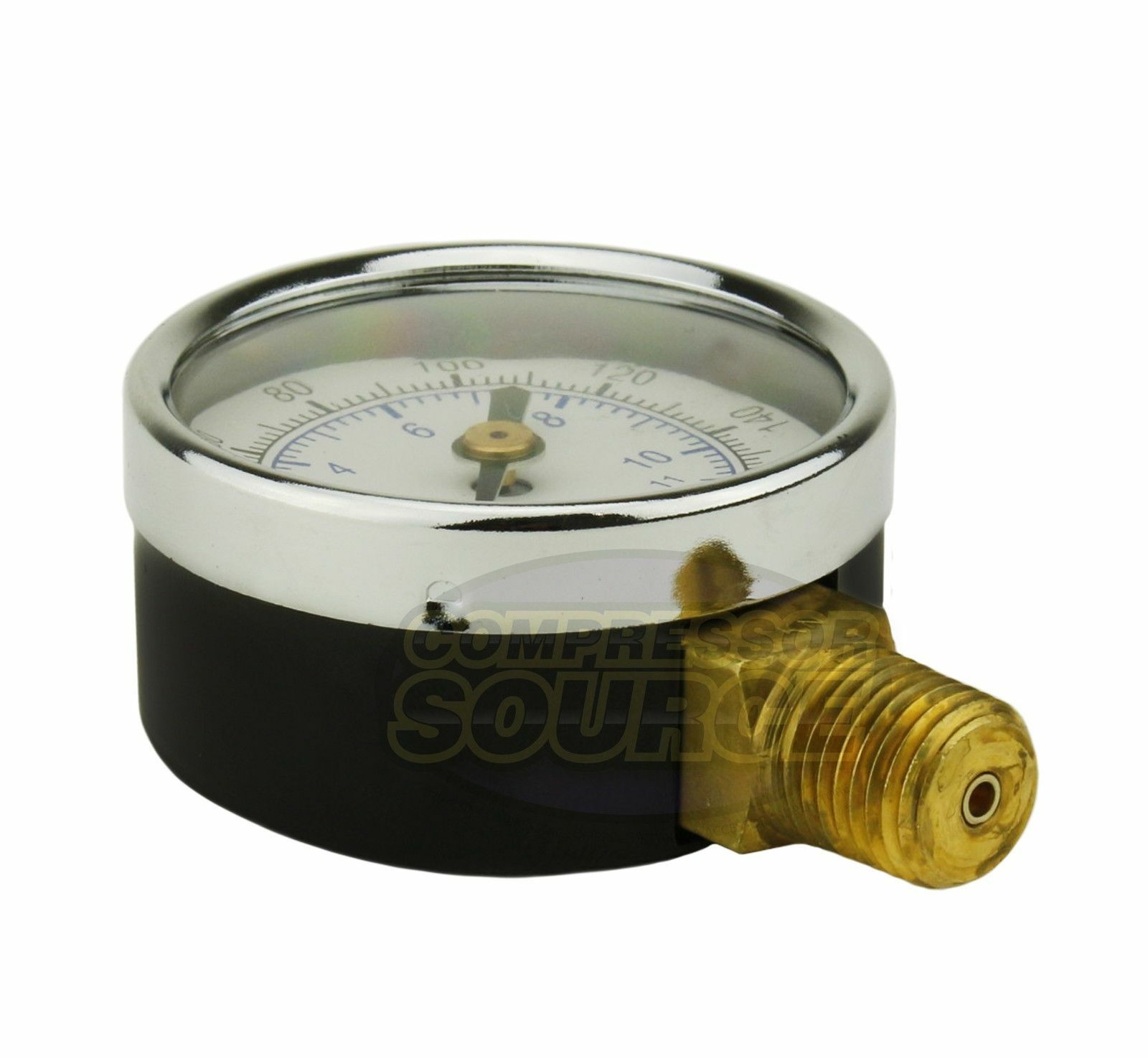 Quality 1/4" NPT Air Pressure Gauge 0-160 PSI Side / Bottom Mnt Mount 2" Face
