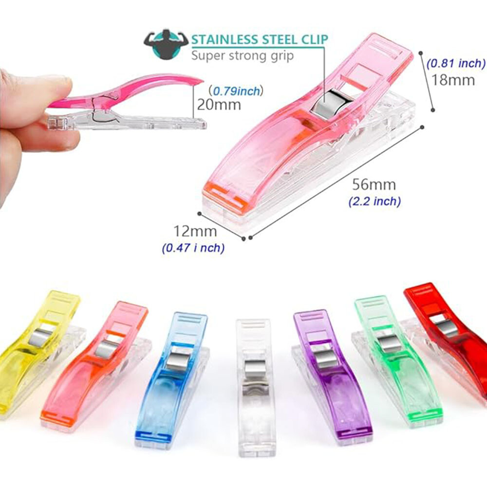50PCS Large Sewing Clips Fabric Clips Jumbo Wonder Clips Fabric Clamps 7 Colors