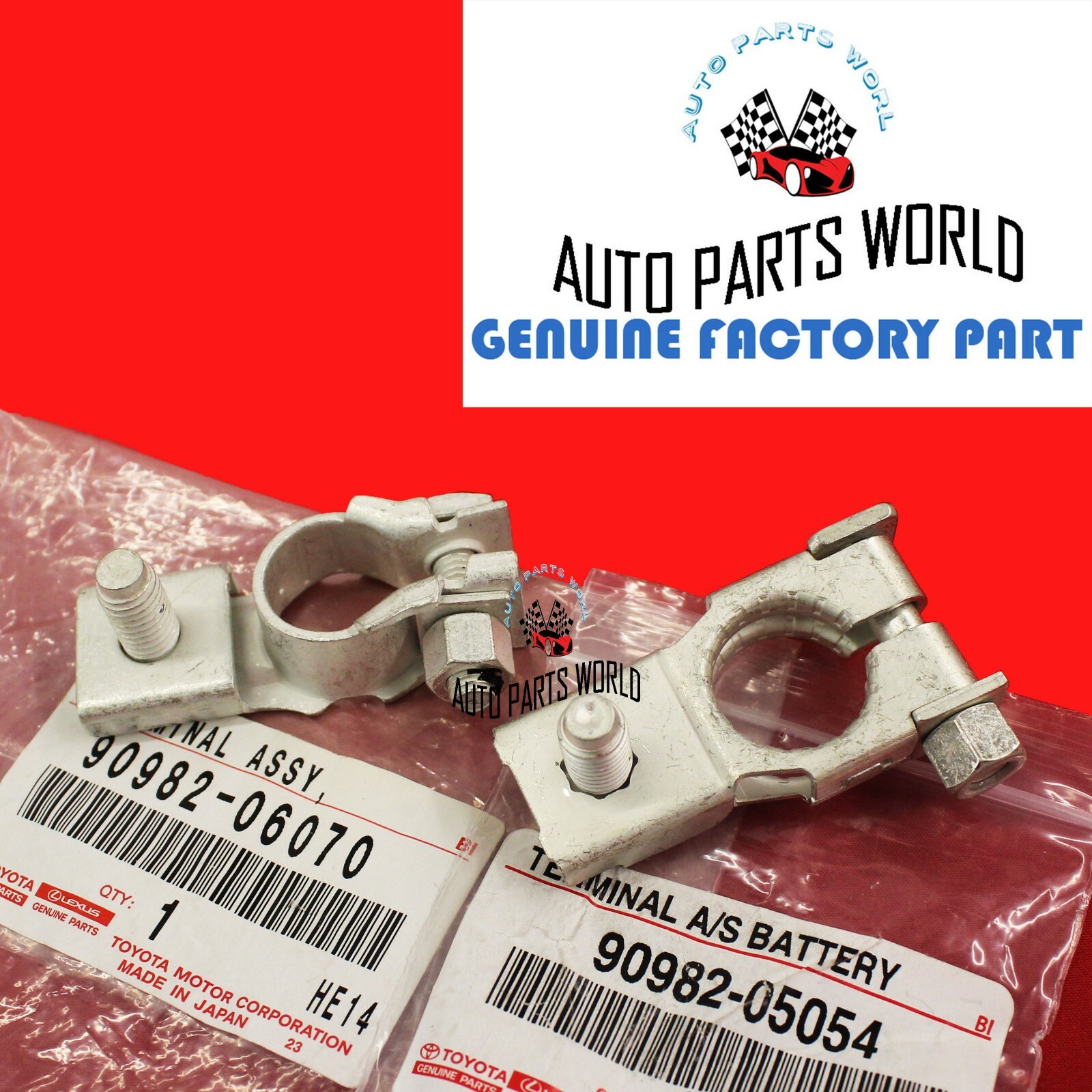 NEW GENUINE OEM TOYOTA COROLLA RAV4 SCION iM xB iQ  + & - BATTERY TERMINAL SET