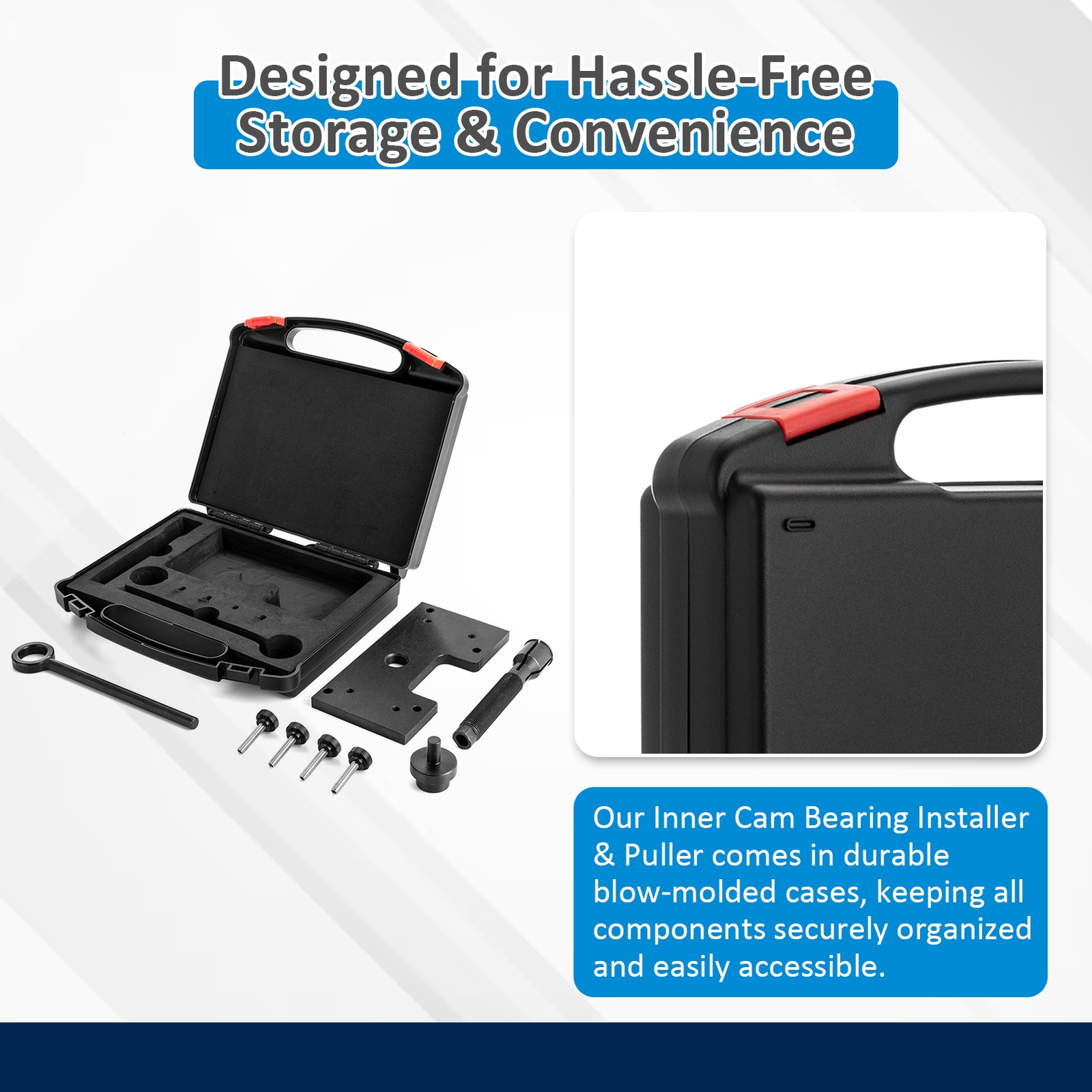 Black Inner Cam Bearing Installer & Puller w/Toolbox For Harley Davidson M8 17+