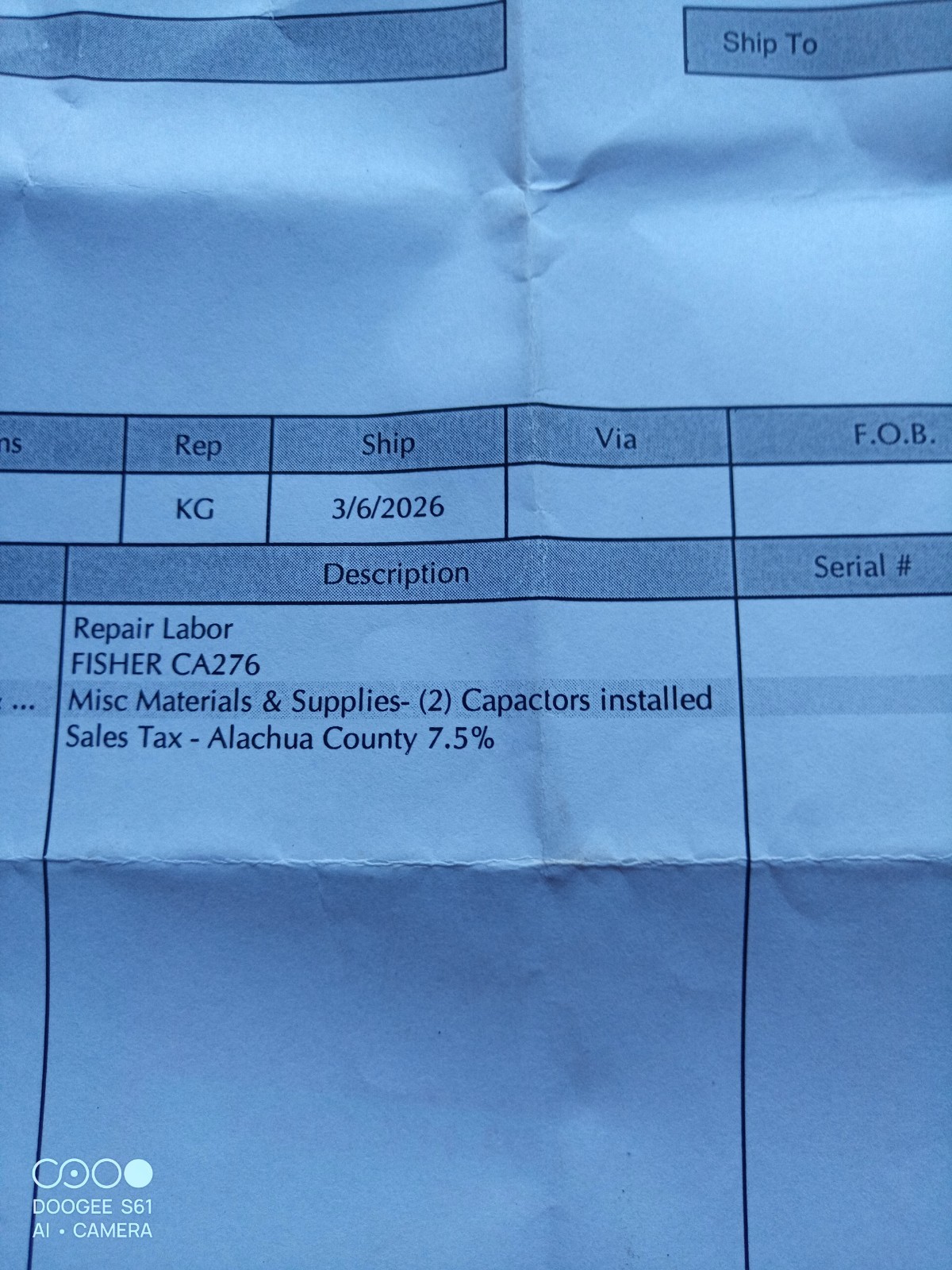 Fisher integrated amplifier CA-276. 150 WPC Bench tested, new caps