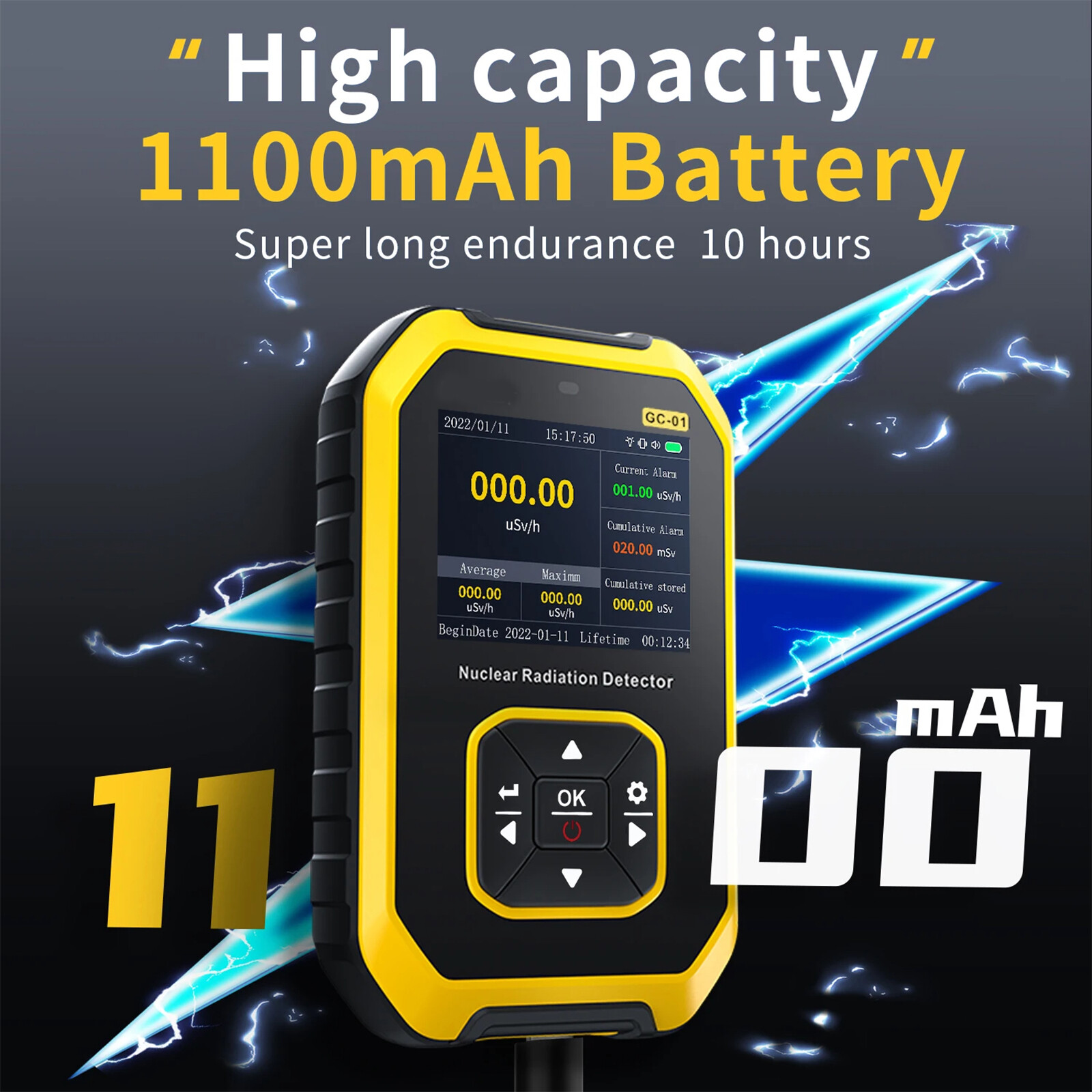 Portable Nuclear Radiation Detector GM Geiger Counter β/γ/X-Ray Dosimeter