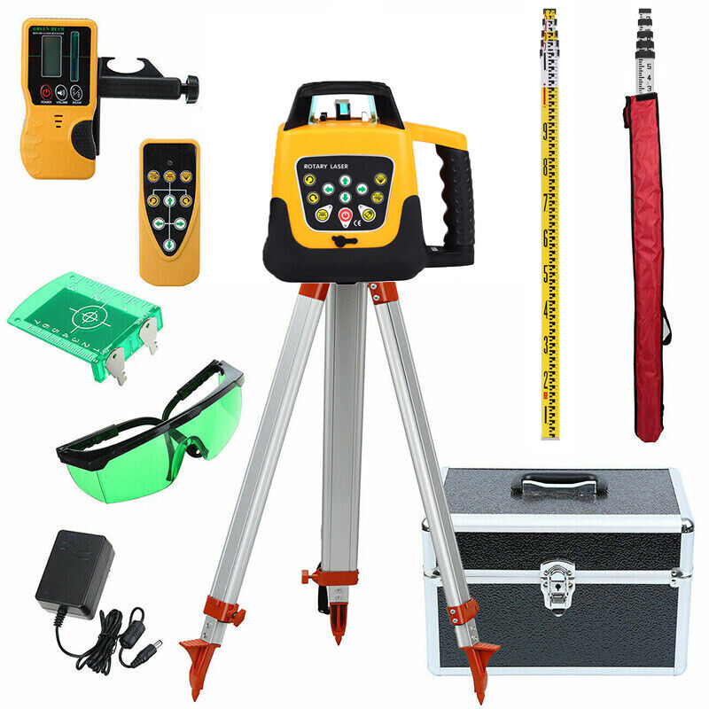 Self Leveling Laser Level Kit Green Beam 360 Rotary Rotating +Tripod+ Caliper US