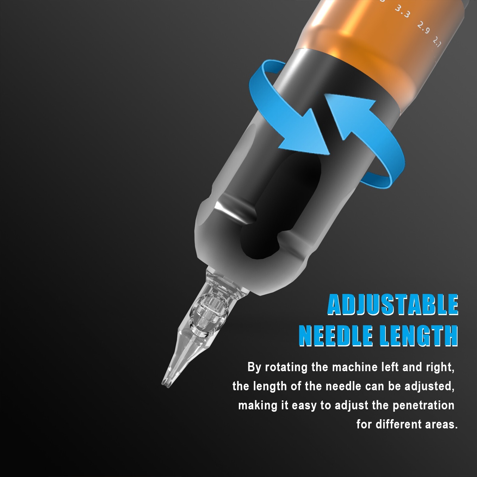 Professional Adjustable Stroke 2.7-4.5 Wireless Tattoo Machine Pen Kit 1300mAh