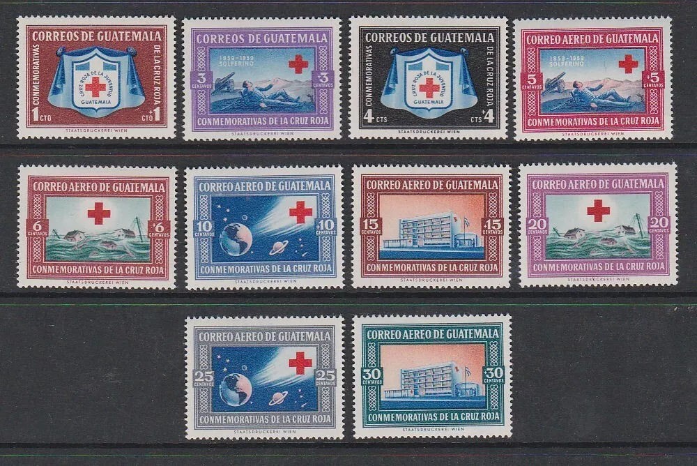 Guatemala 1960 Mint MNH International Red Cross Commemorations Hospital Disaster