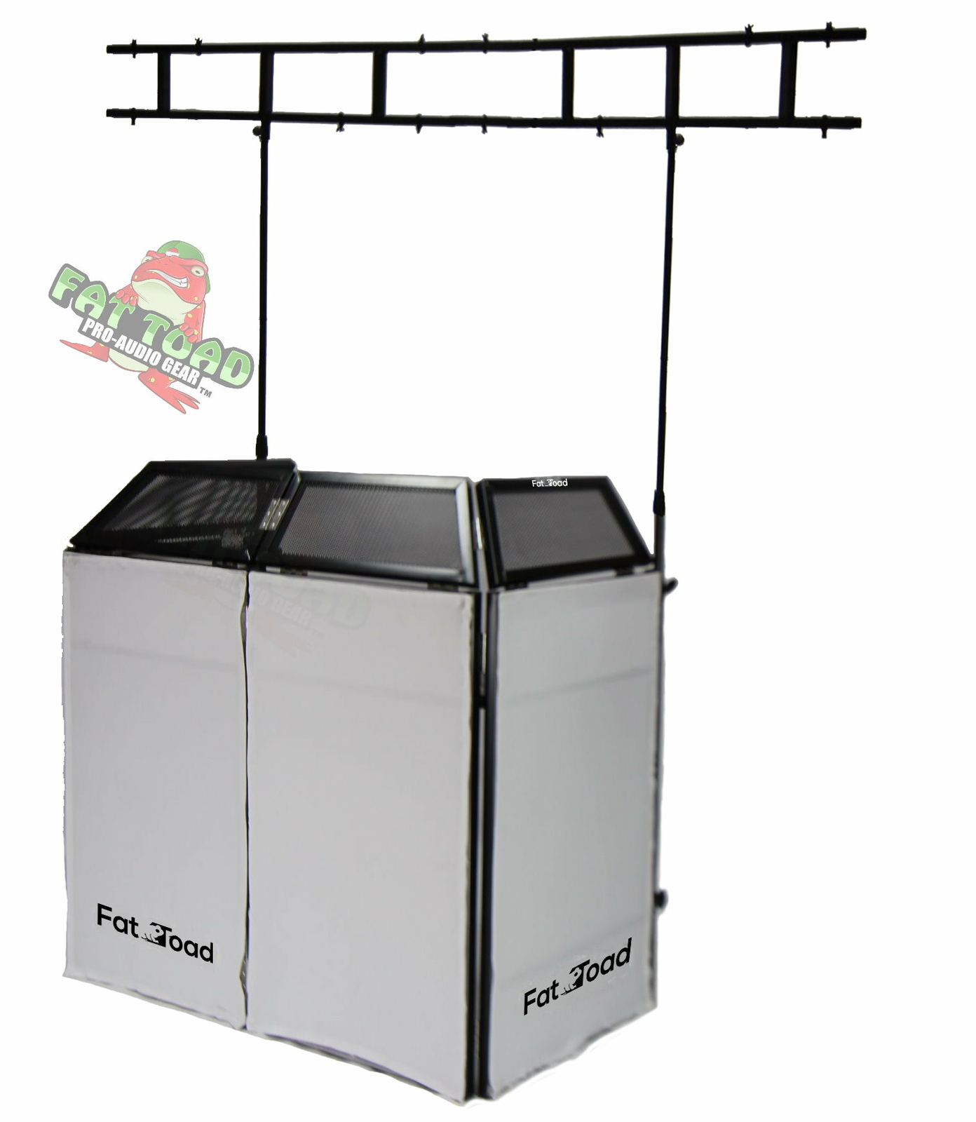 DJ Booth Table Lighting Truss Stand System - Foldable Panel Stage Platform Scrim