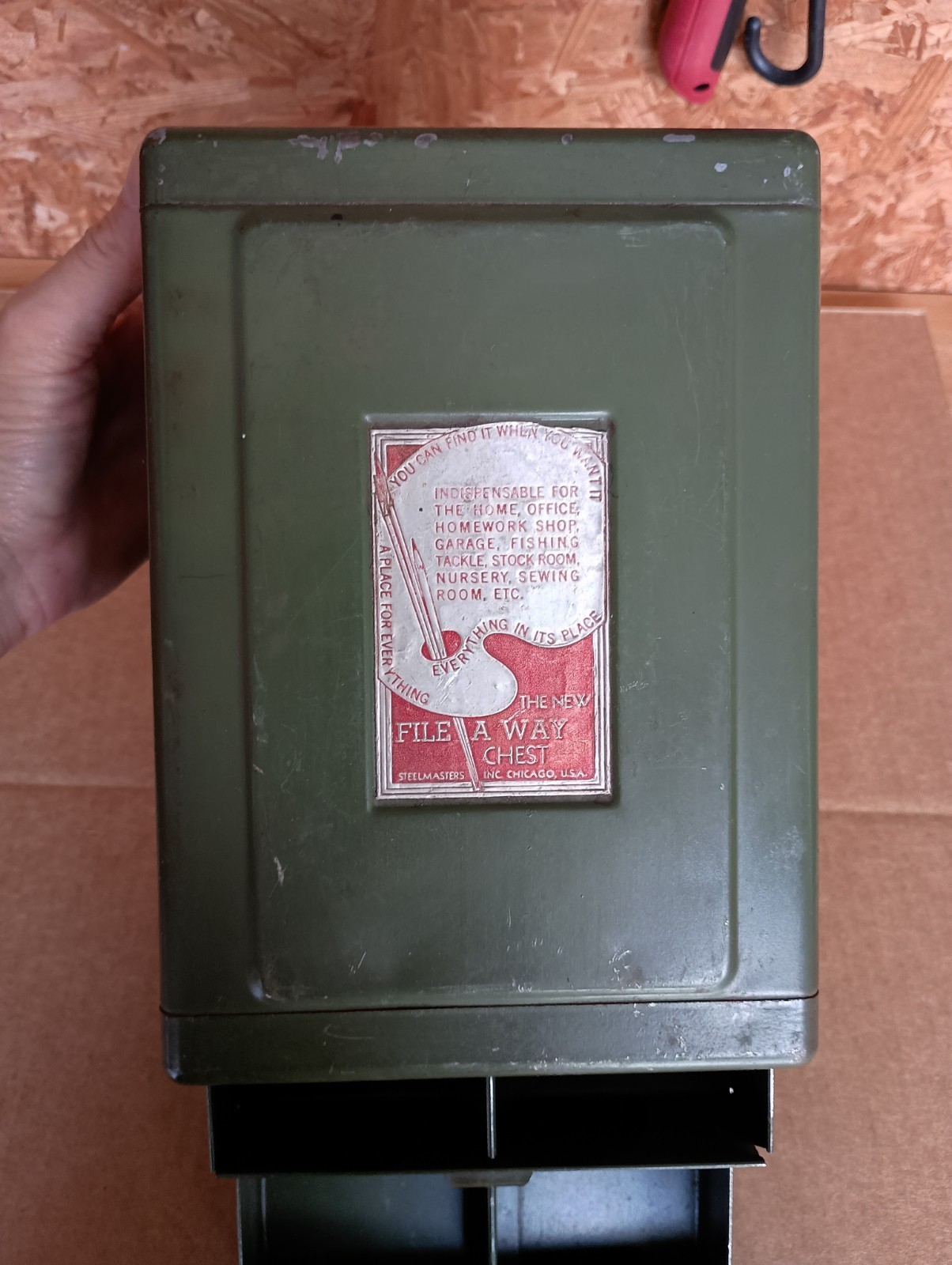 Vintage Steelmasters File-A-Way Chest Small Parts 4-Drawer Metal Cabinet