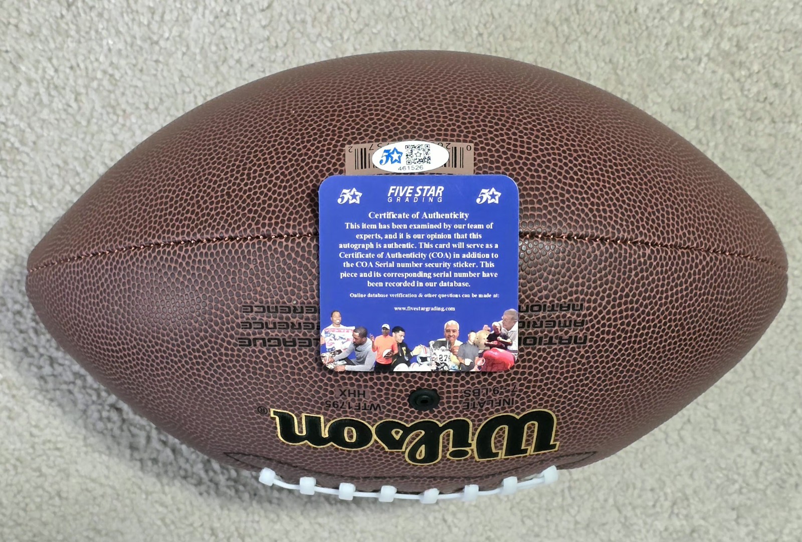 🔥 Jalen Hurts Signed Full Size Football w/COA WOW! Eagles SB Champ!